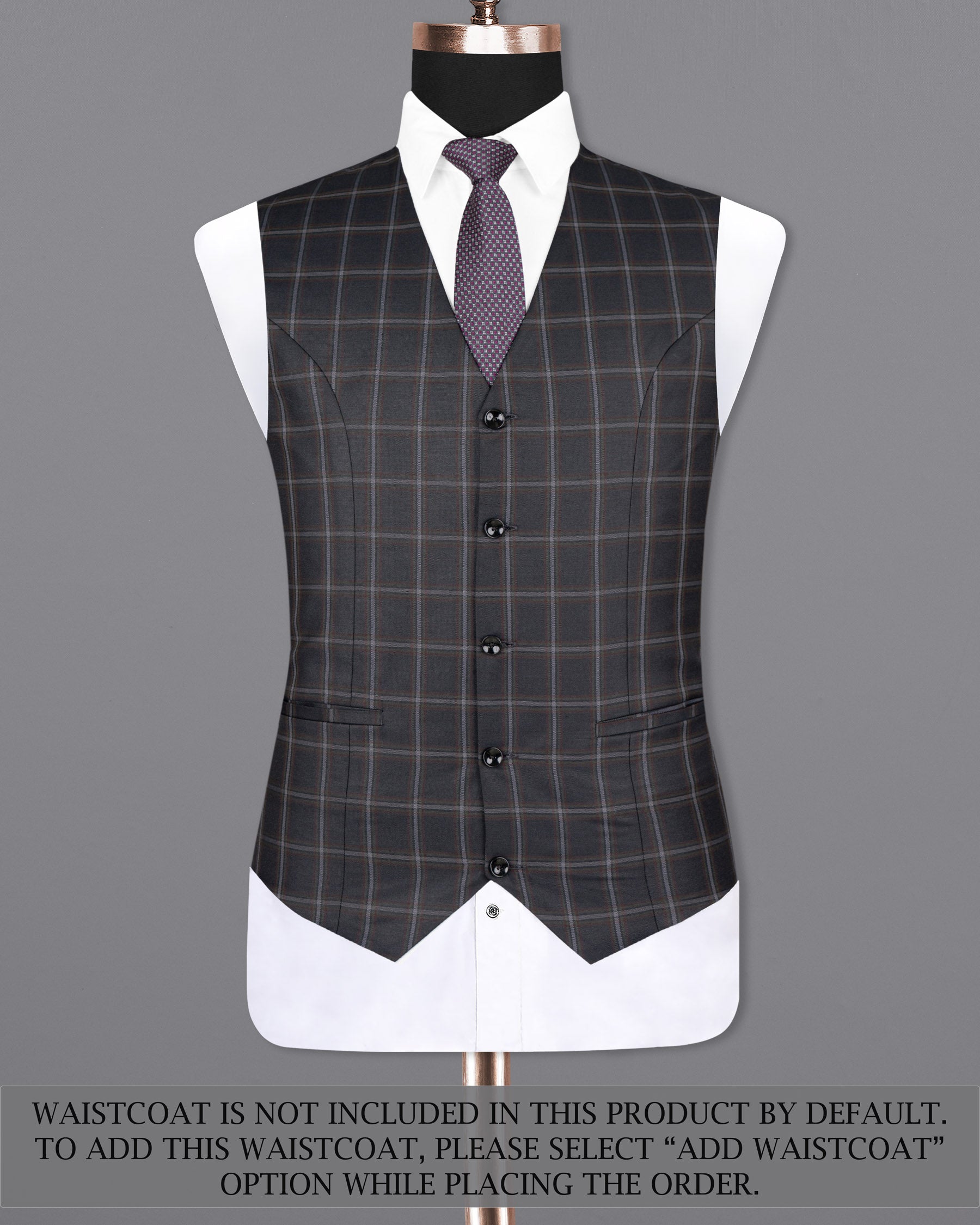 Tundora Gray windowpane Wool Rich Suit