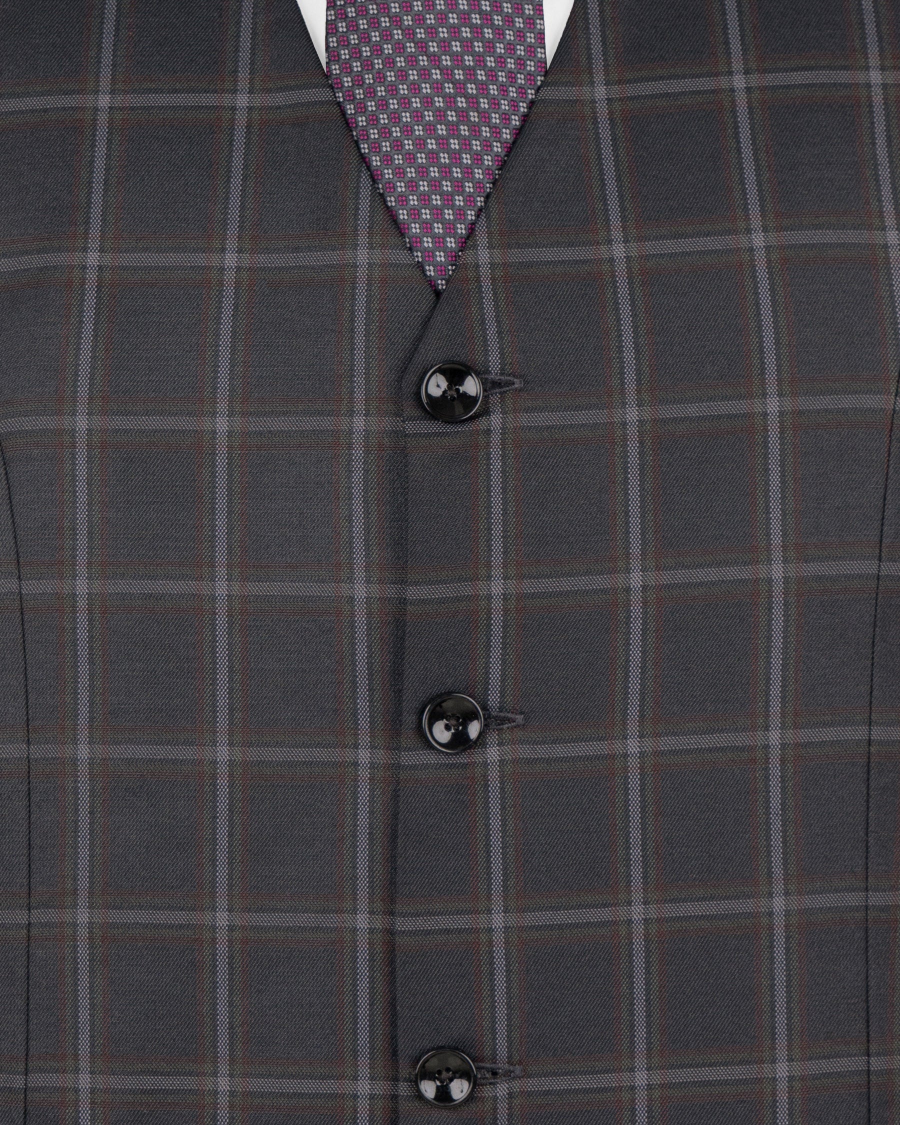 Tundora Gray windowpane Wool Rich Suit