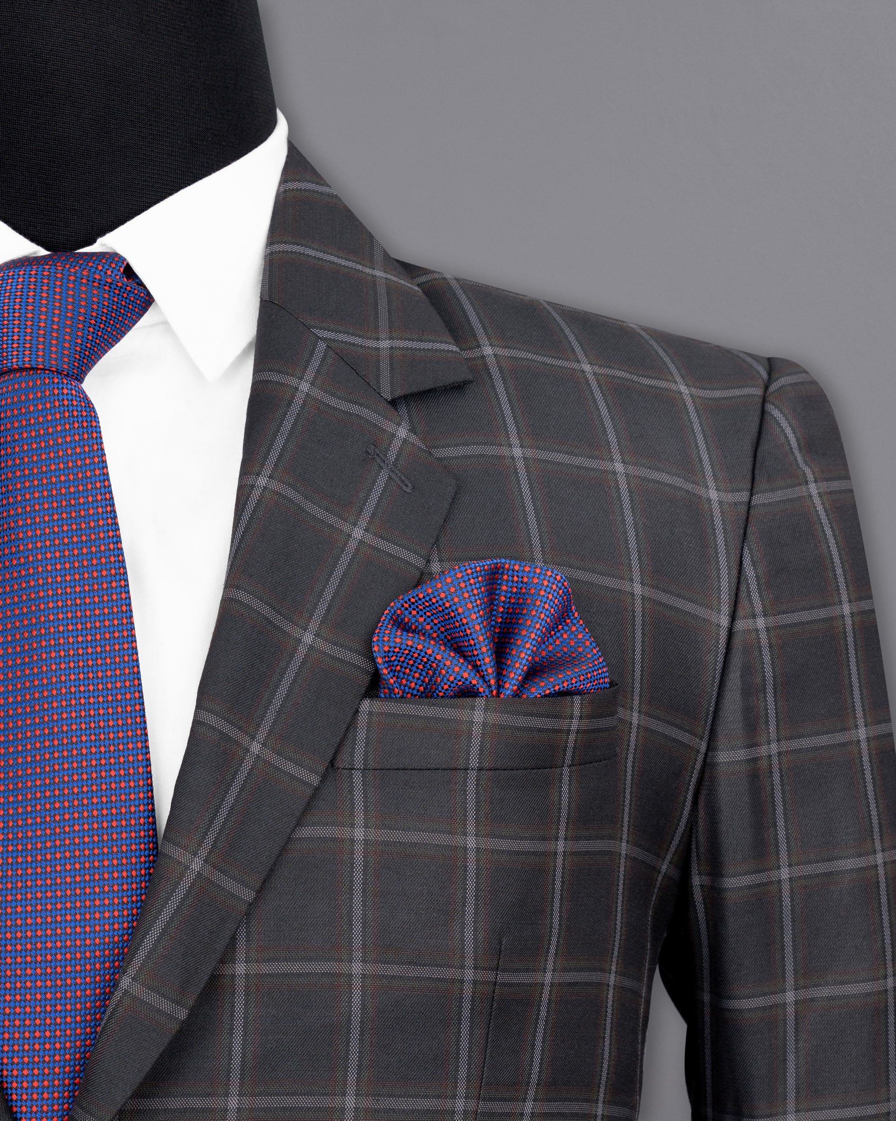 Tundora Gray windowpane Wool Rich Suit