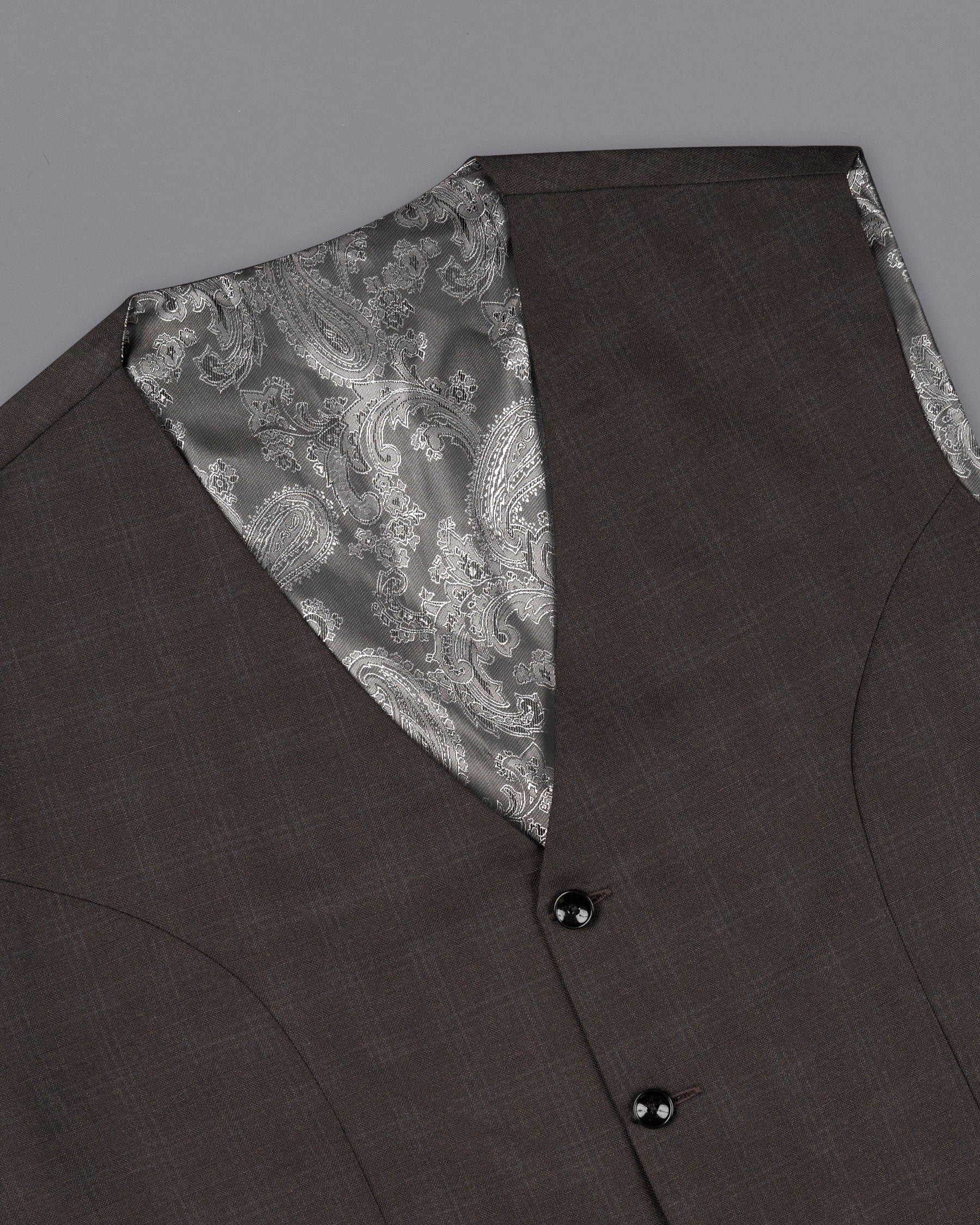 Armadillo Brown subtle windowpane Cross Buttoned Wool Rich Bandhgala Suit ST1598-CBG2-36, ST1598-CBG2-38, ST1598-CBG2-40, ST1598-CBG2-42, ST1598-CBG2-44, ST1598-CBG2-46, ST1598-CBG2-48, ST1598-CBG2-50, ST1598-CBG2-52, ST1598-CBG2-54, ST1598-CBG2-56, ST1598-CBG2-58, ST1598-CBG2-60