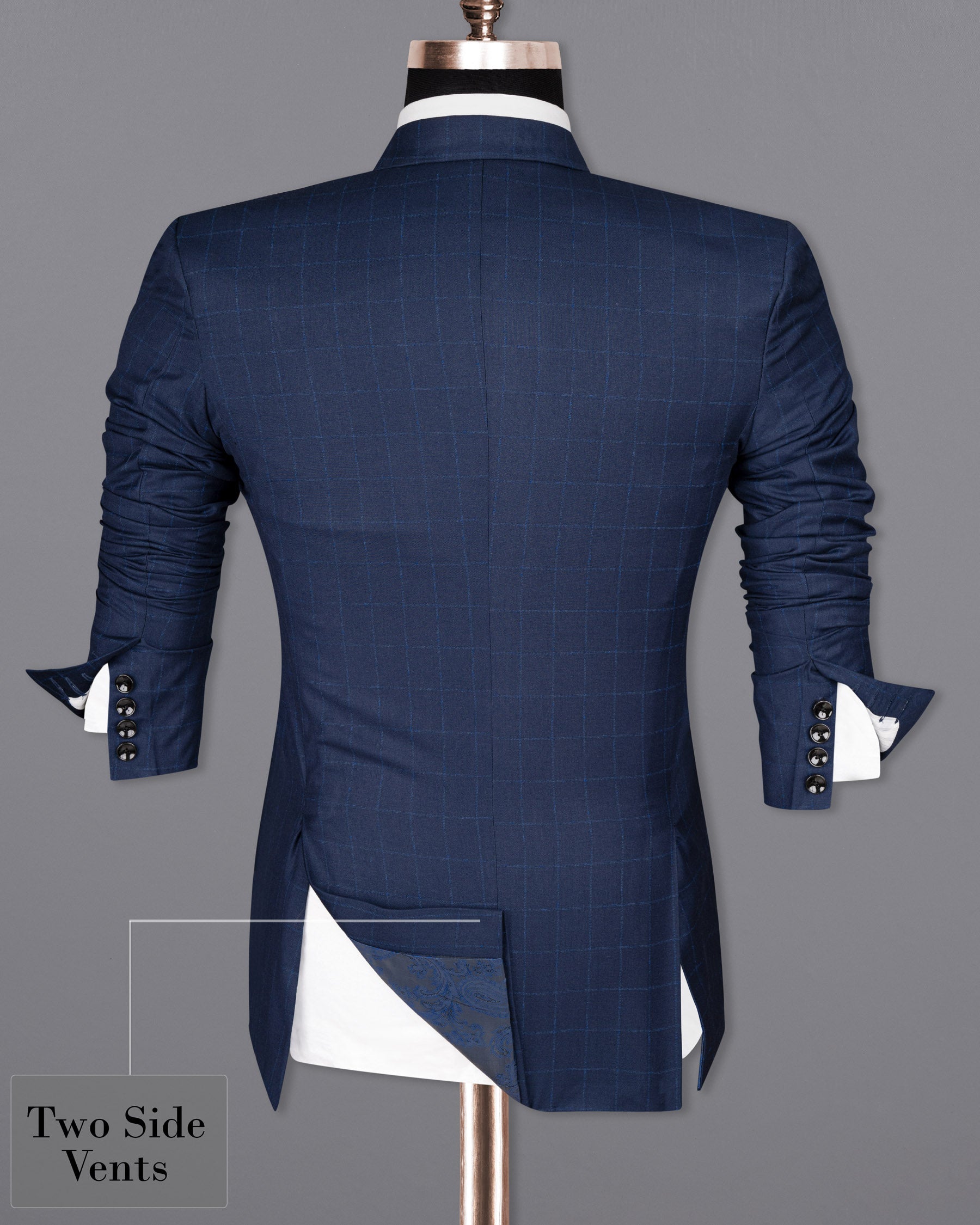 Big Stone Blue Super fine Subtle Checkered Wool Rich Suit ST1606-SB-36, ST1606-SB-38, ST1606-SB-40, ST1606-SB-42, ST1606-SB-44, ST1606-SB-46, ST1606-SB-48, ST1606-SB-50, ST1606-SB-52, ST1606-SB-54, ST1606-SB-56, ST1606-SB-58, ST1606-SB-60