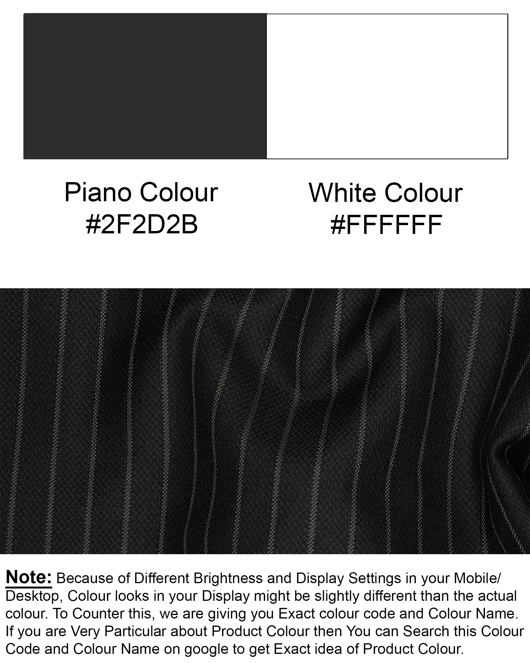 Piano Black Striped Cross Button Woolrich Bandhgala Suit ST1618-CBG2-36, ST1618-CBG2-38, ST1618-CBG2-40, ST1618-CBG2-42, ST1618-CBG2-44, ST1618-CBG2-46, ST1618-CBG2-48, ST1618-CBG2-50, ST1618-CBG2-52, ST1618-CBG2-54, ST1618-CBG2-56, ST1618-CBG2-58, ST1618-CBG2-60