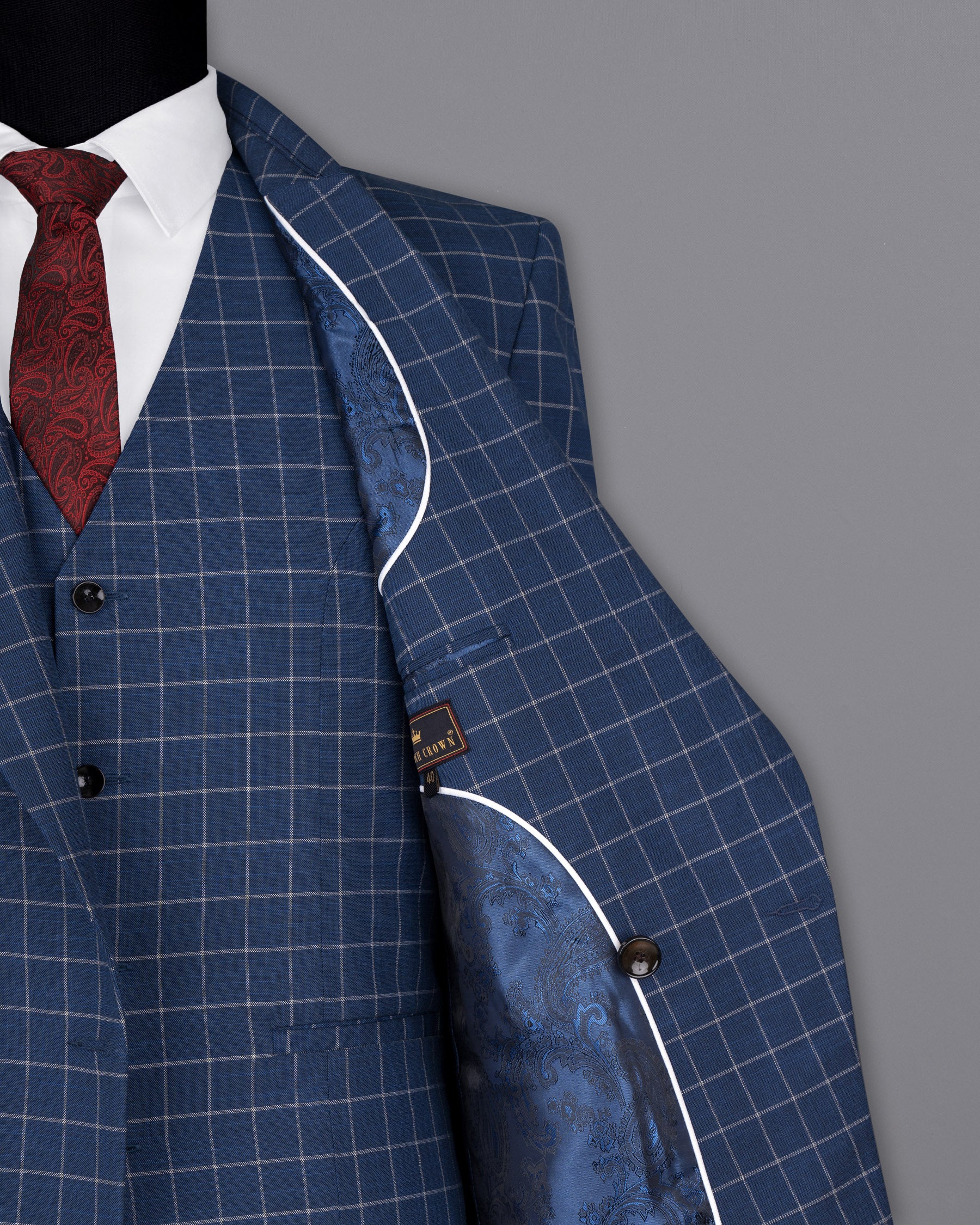 Rhino Blue Super fine Checkered Double Breasted Premium Cotton Suit ST1622-DB-2B-36, ST1622-DB-2B-38, ST1622-DB-2B-40, ST1622-DB-2B-42, ST1622-DB-2B-44, ST1622-DB-2B-46, ST1622-DB-2B-48, ST1622-DB-2B-50, ST1622-DB-2B-52, ST1622-DB-2B-54, ST1622-DB-2B-56, ST1622-DB-2B-58, ST1622-DB-2B-60