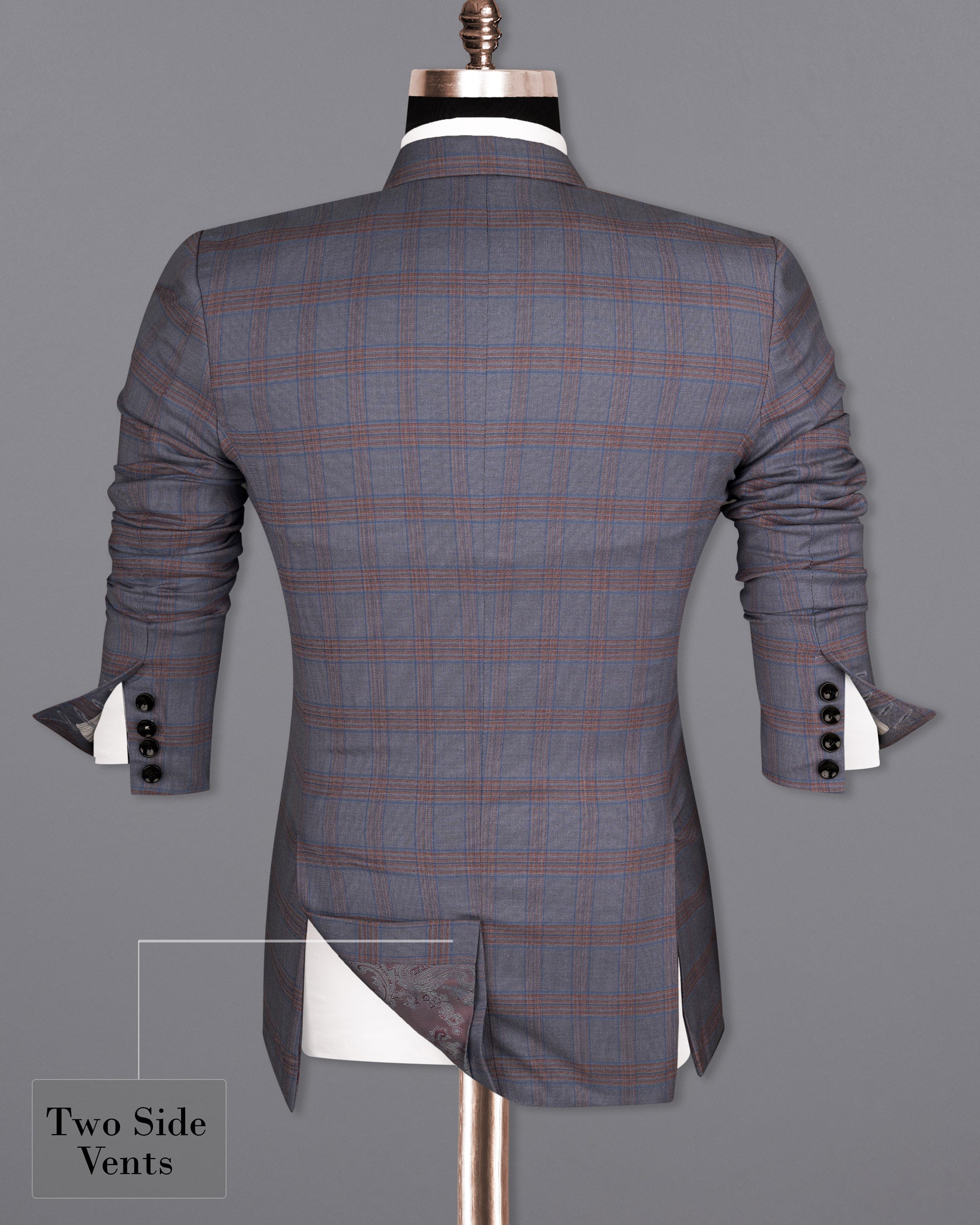 Manatee Grey Super fine Plaid Premium Cotton Suit ST1630-SBP-36, ST1630-SBP-38, ST1630-SBP-40, ST1630-SBP-42, ST1630-SBP-44, ST1630-SBP-46, ST1630-SBP-48, ST1630-SBP-50, ST1630-SBP-52, ST1630-SBP-54, ST1630-SBP-56, ST1630-SBP-58, ST1630-SBP-60