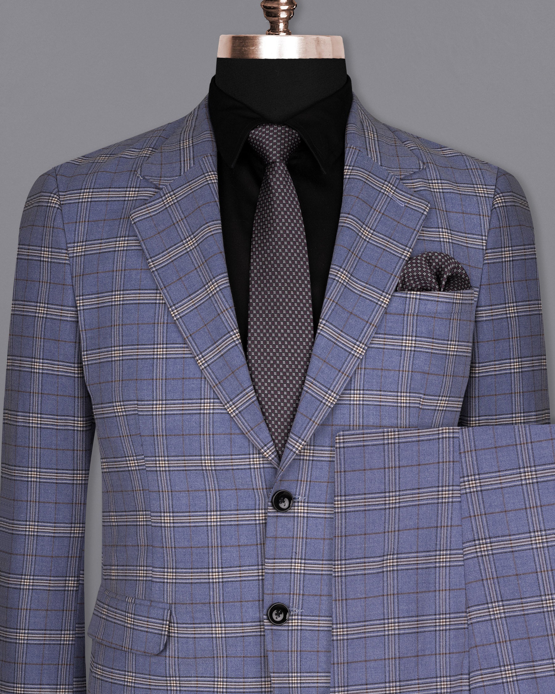 Logan Blue Super fine Plaid Woolrich Suit ST1633-SB-36, ST1633-SB-38, ST1633-SB-40, ST1633-SB-42, ST1633-SB-44, ST1633-SB-46, ST1633-SB-48, ST1633-SB-50, ST1633-SB-52, ST1633-SB-54, ST1633-SB-56, ST1633-SB-58, ST1633-SB-60