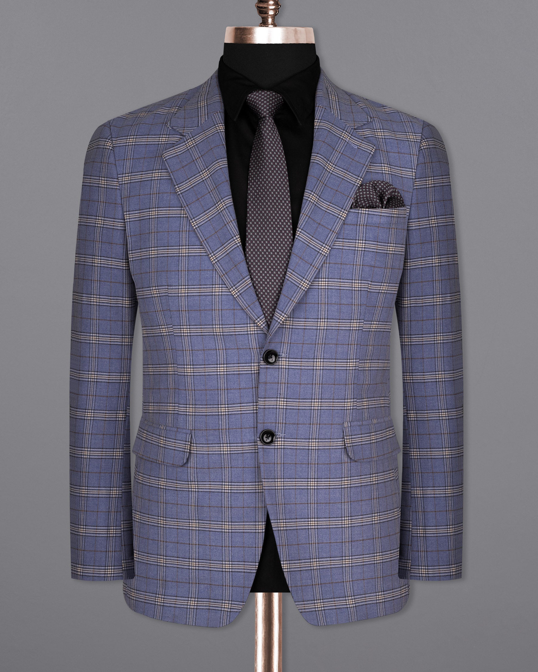 Logan Blue Super fine Plaid Woolrich Suit ST1633-SB-36, ST1633-SB-38, ST1633-SB-40, ST1633-SB-42, ST1633-SB-44, ST1633-SB-46, ST1633-SB-48, ST1633-SB-50, ST1633-SB-52, ST1633-SB-54, ST1633-SB-56, ST1633-SB-58, ST1633-SB-60