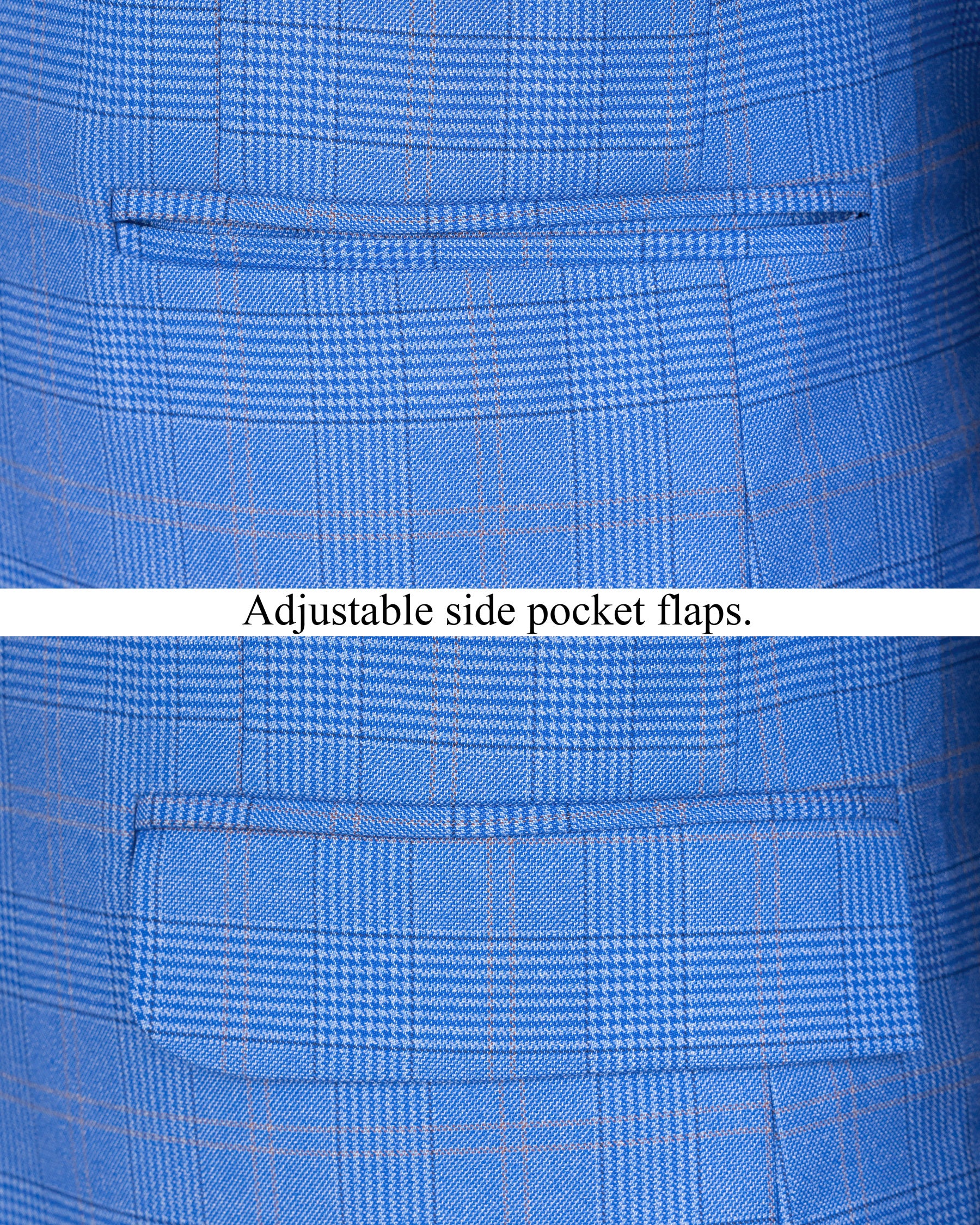 Cornflower Blue Super fine Plaid Woolrich Suit ST1635-SB-36, ST1635-SB-38, ST1635-SB-40, ST1635-SB-42, ST1635-SB-44, ST1635-SB-46, ST1635-SB-48, ST1635-SB-50, ST1635-SB-52, ST1635-SB-54, ST1635-SB-56, ST1635-SB-58, ST1635-SB-60