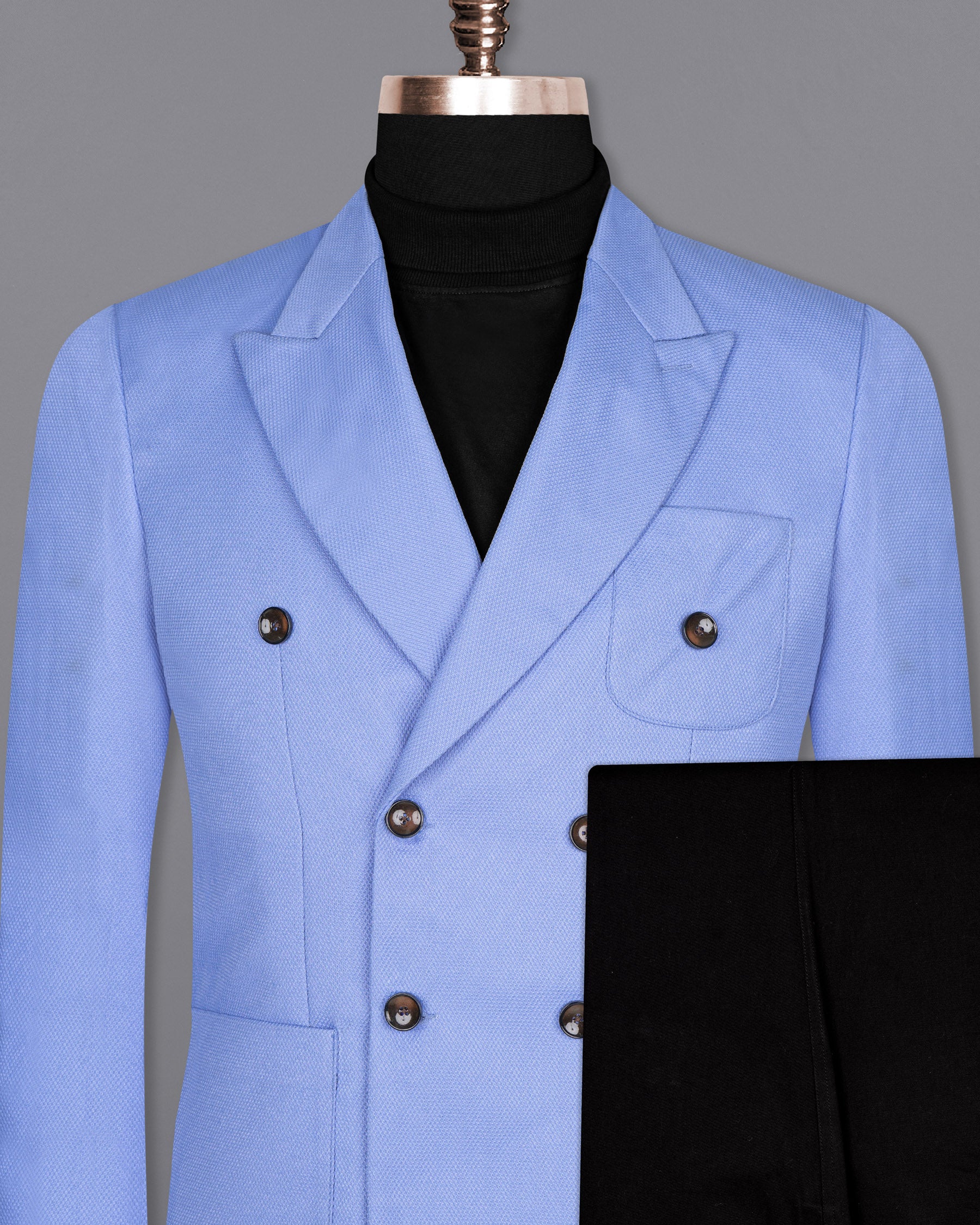 Jordy Blue Micro Textured Double Breasted Designer Sports Suit ST1672-DB-PP-38, ST1672-DB-PP-H-38, ST1672-DB-PP-39, ST1672-DB-PP-H-39, ST1672-DB-PP-40, ST1672-DB-PP-H-40, ST1672-DB-PP-42, ST1672-DB-PP-H-42, ST1672-DB-PP-44, ST1672-DB-PP-H-44, ST1672-DB-PP-46, ST1672-DB-PP-H-46, ST1672-DB-PP-48, ST1672-DB-PP-H-48, ST1672-DB-PP-50, ST1672-DB-PP-H-50, ST1672-DB-PP-52, ST1672-DB-PP-H-52