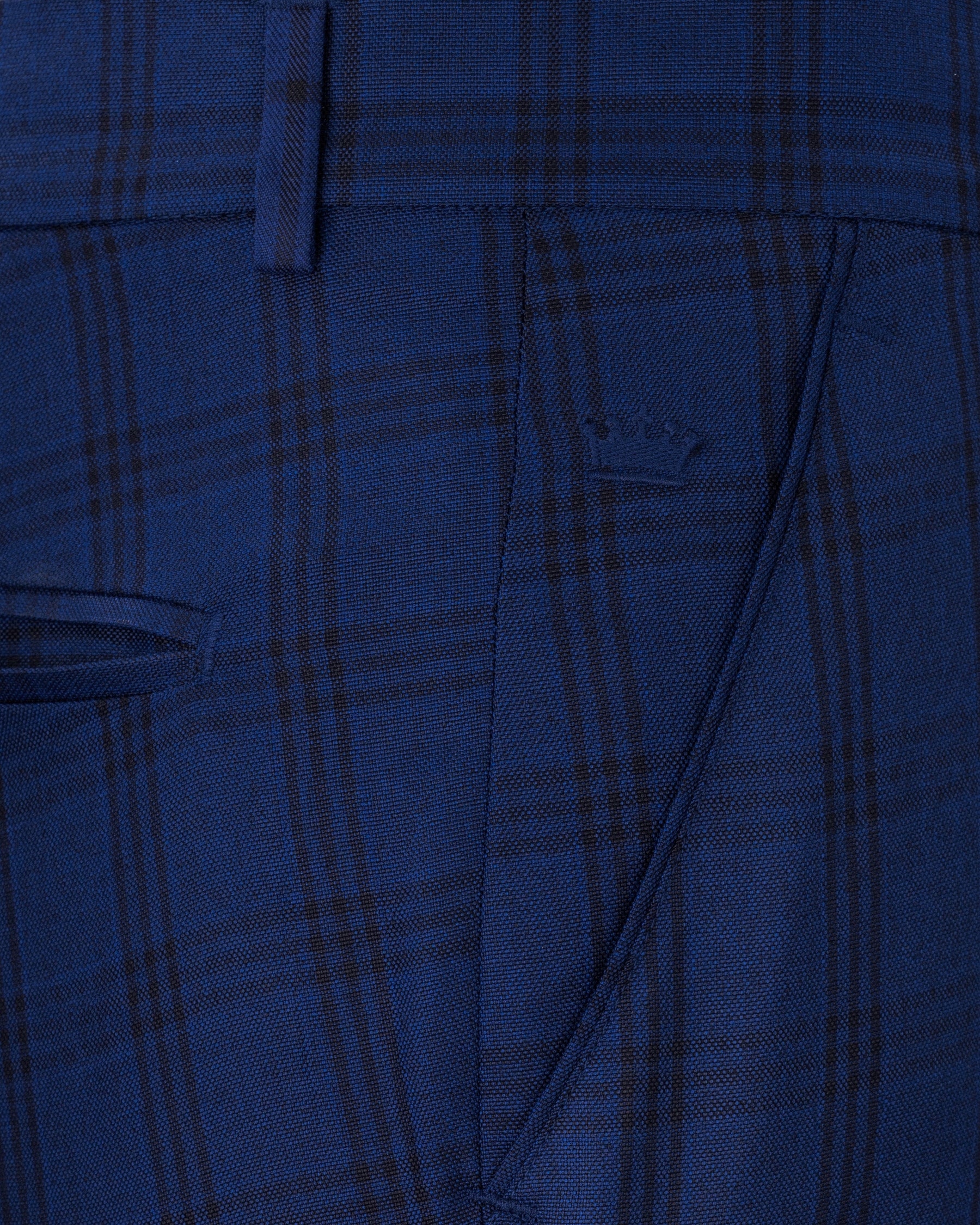 Dark Byzantium Blue Plaid Suit