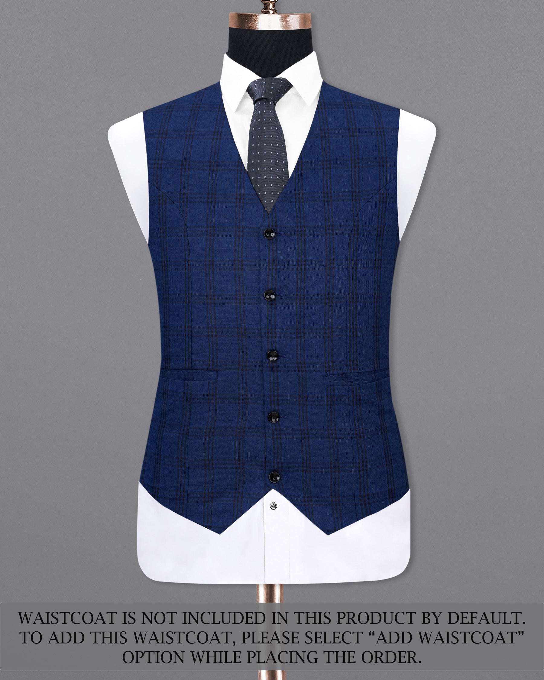 Dark Byzantium Blue Plaid Suit