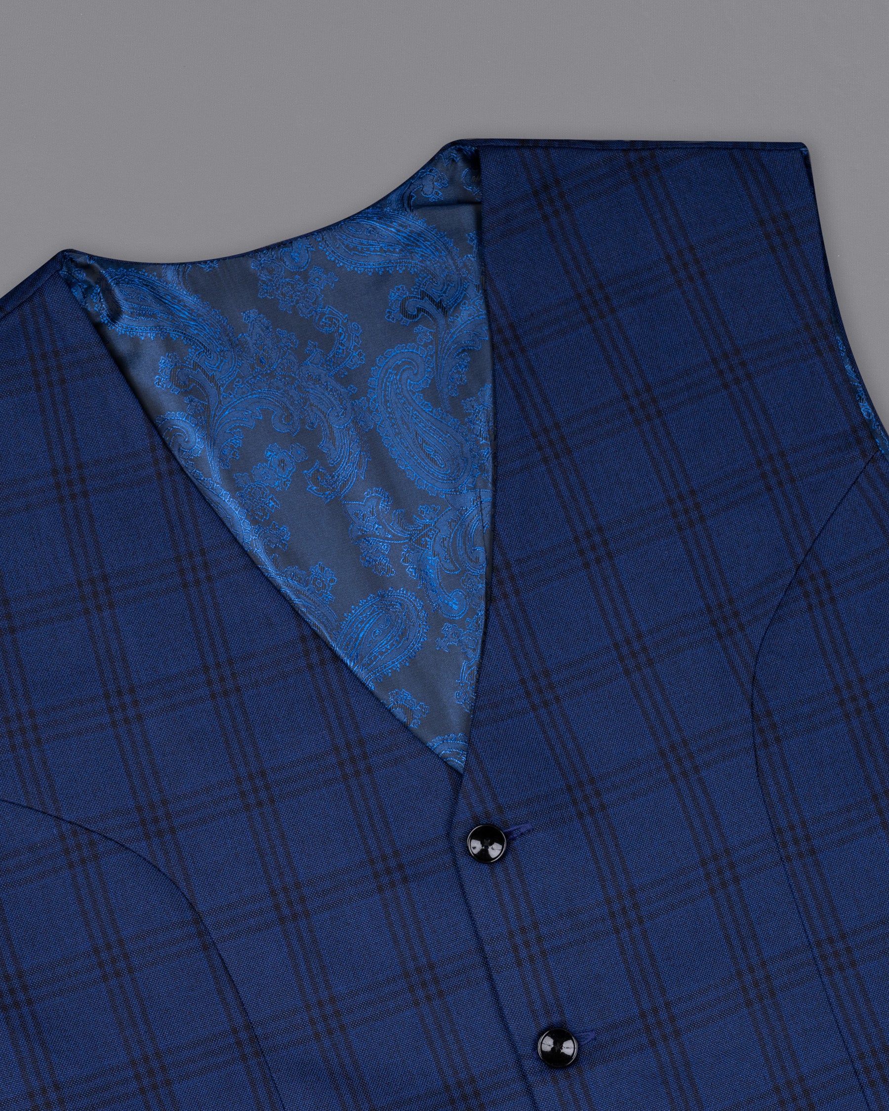 Dark Byzantium Blue Plaid Suit