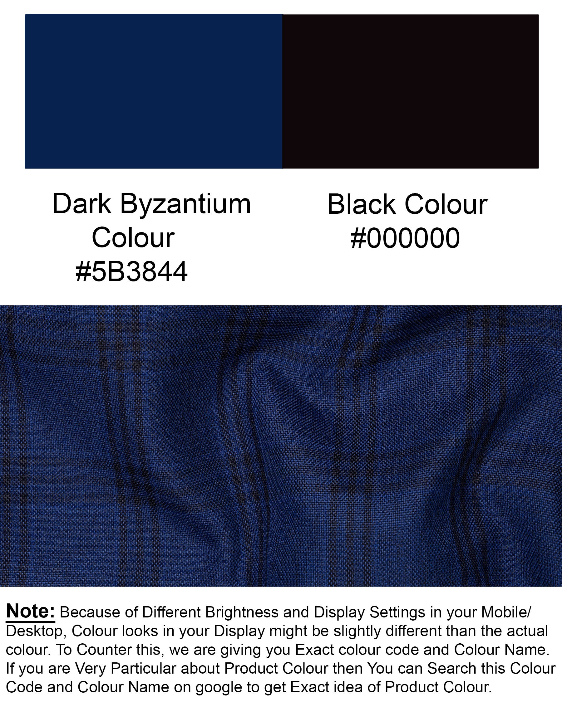 Dark Byzantium Blue Plaid Suit