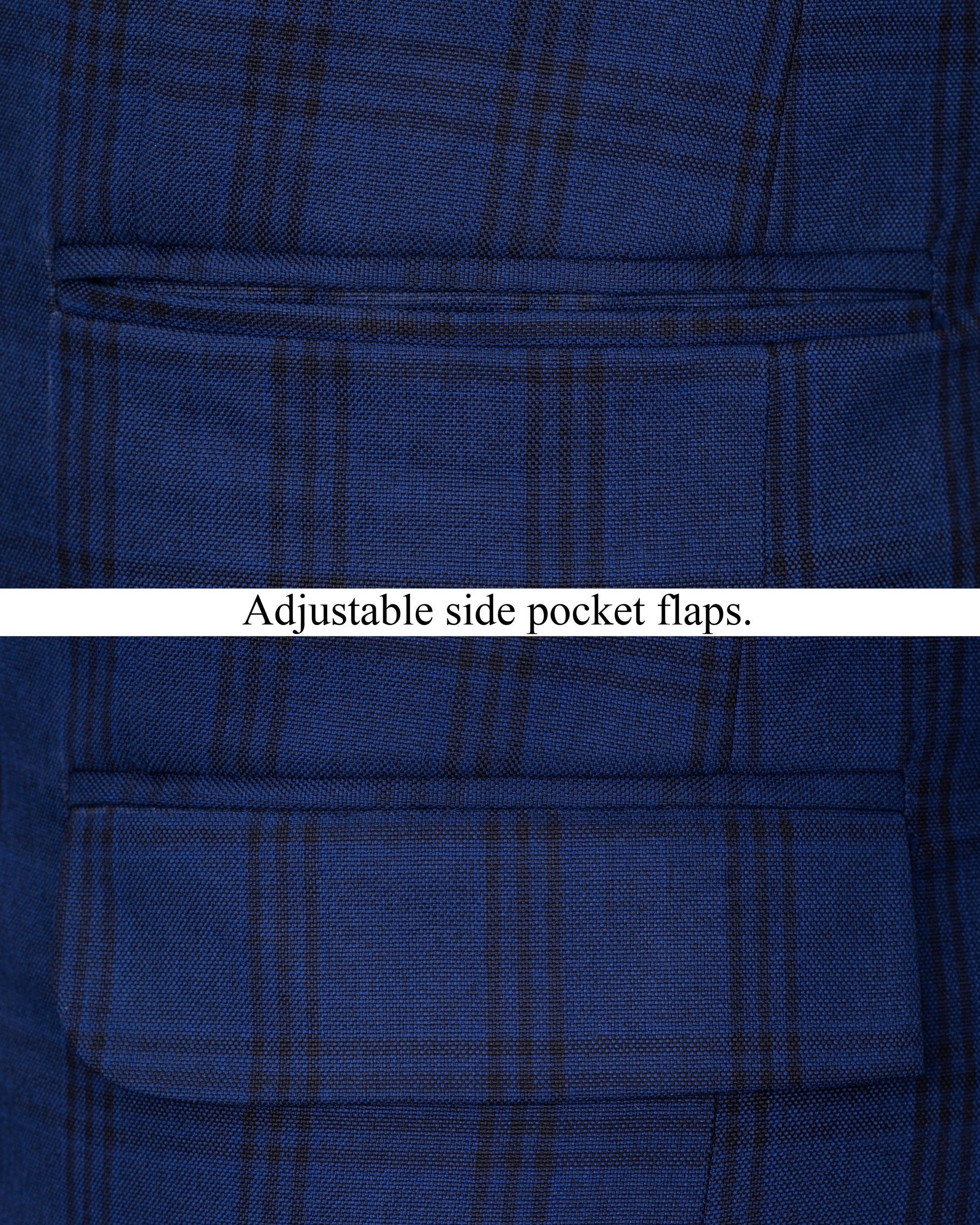 Dark Byzantium Blue Plaid Suit