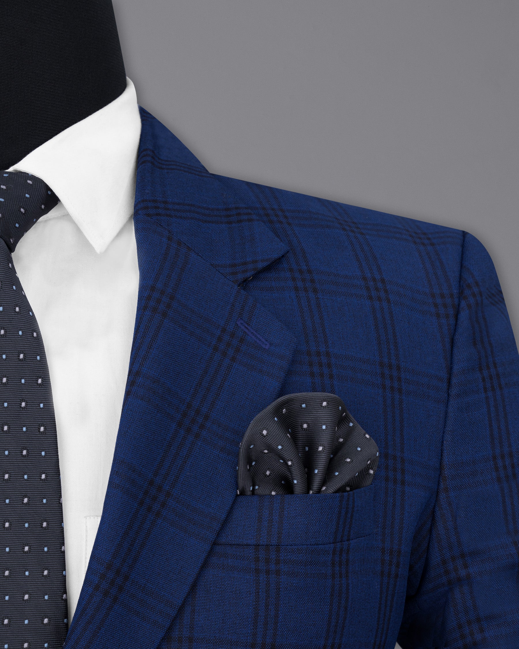 Dark Byzantium Blue Plaid Suit