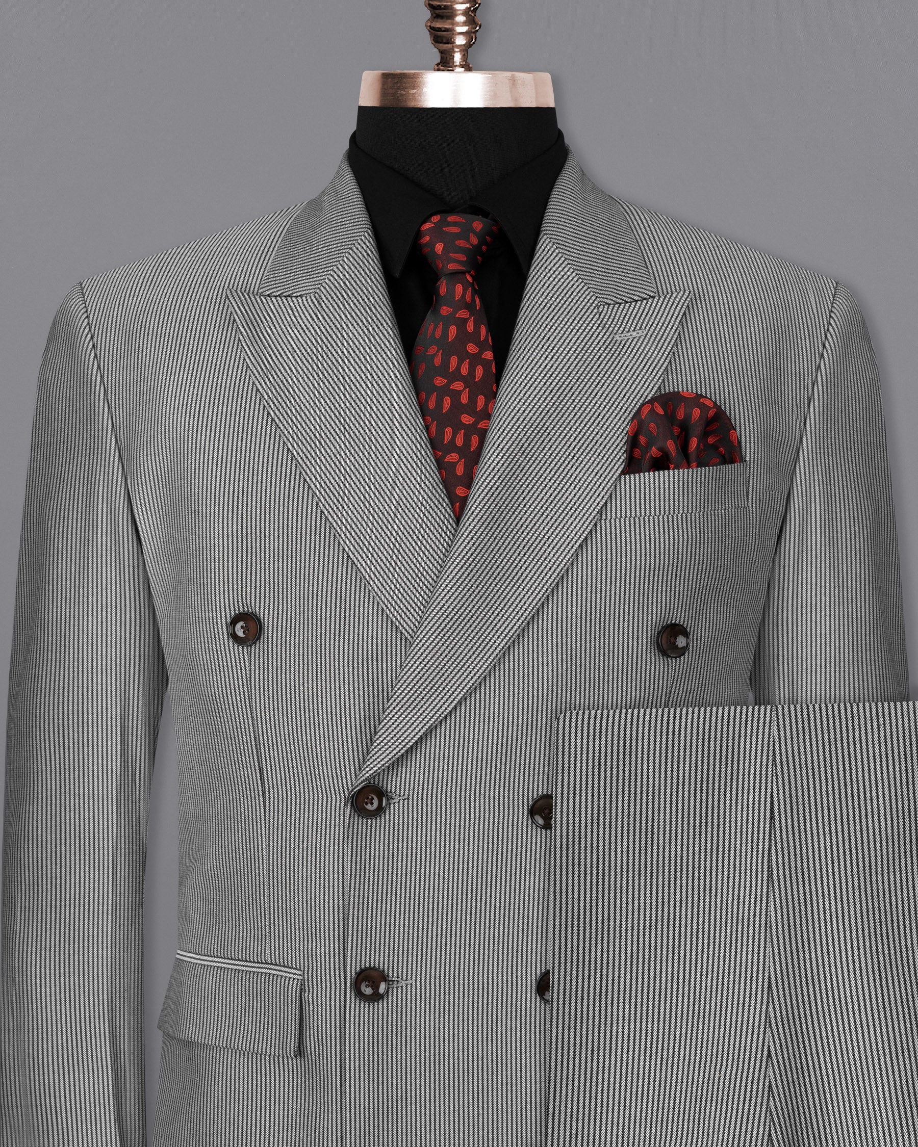 Reigate Stripe Light Gray Suit (USD)