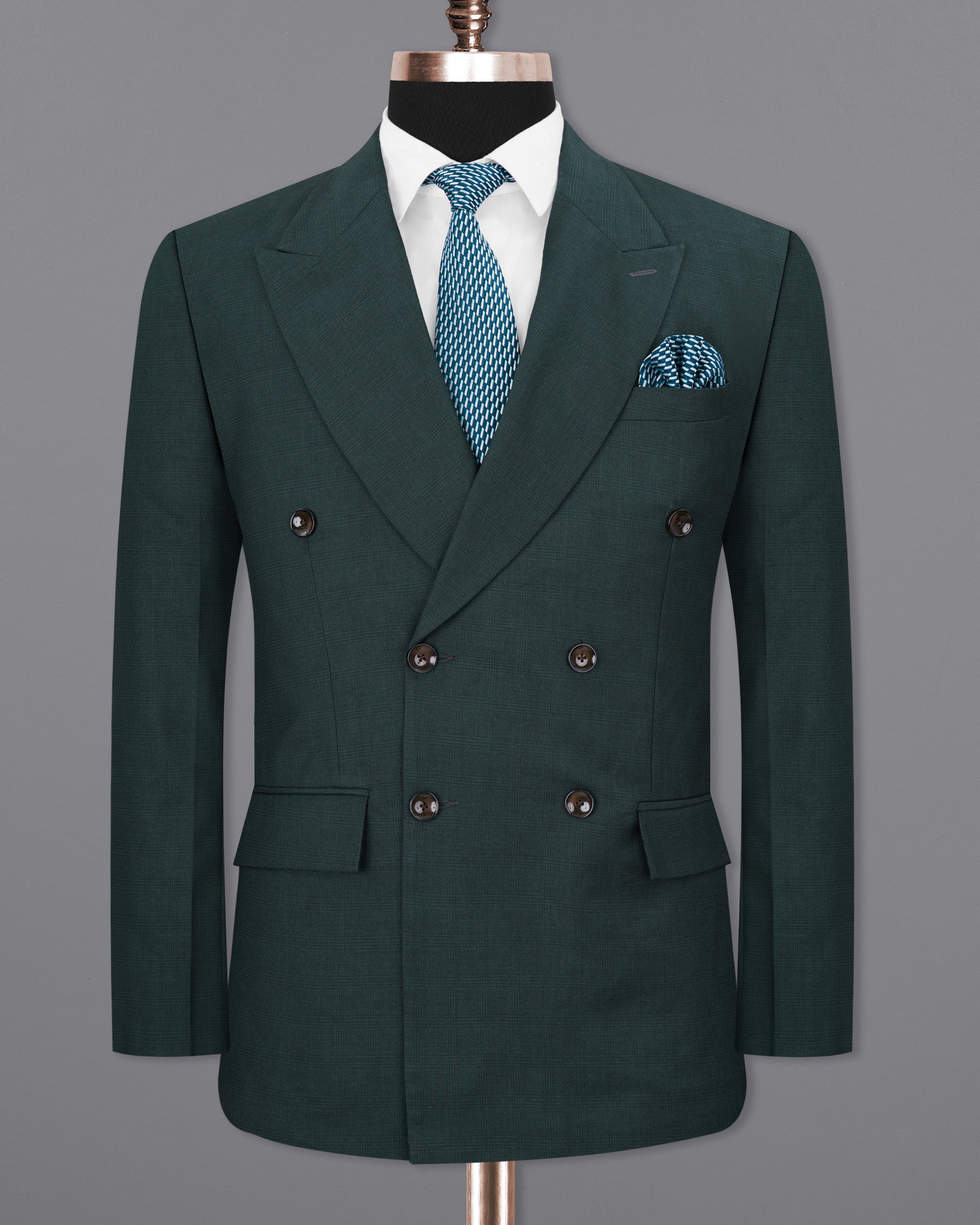 Cape Cod Green Subtle Plaid Double Breasted Suit ST1747-DB-36, ST1747-DB-38, ST1747-DB-40, ST1747-DB-42, ST1747-DB-44, ST1747-DB-46, ST1747-DB-48, ST1747-DB-50, ST1747-DB-52, ST1747-DB-54, ST1747-DB-56, ST1747-DB-58, ST1747-DB-60