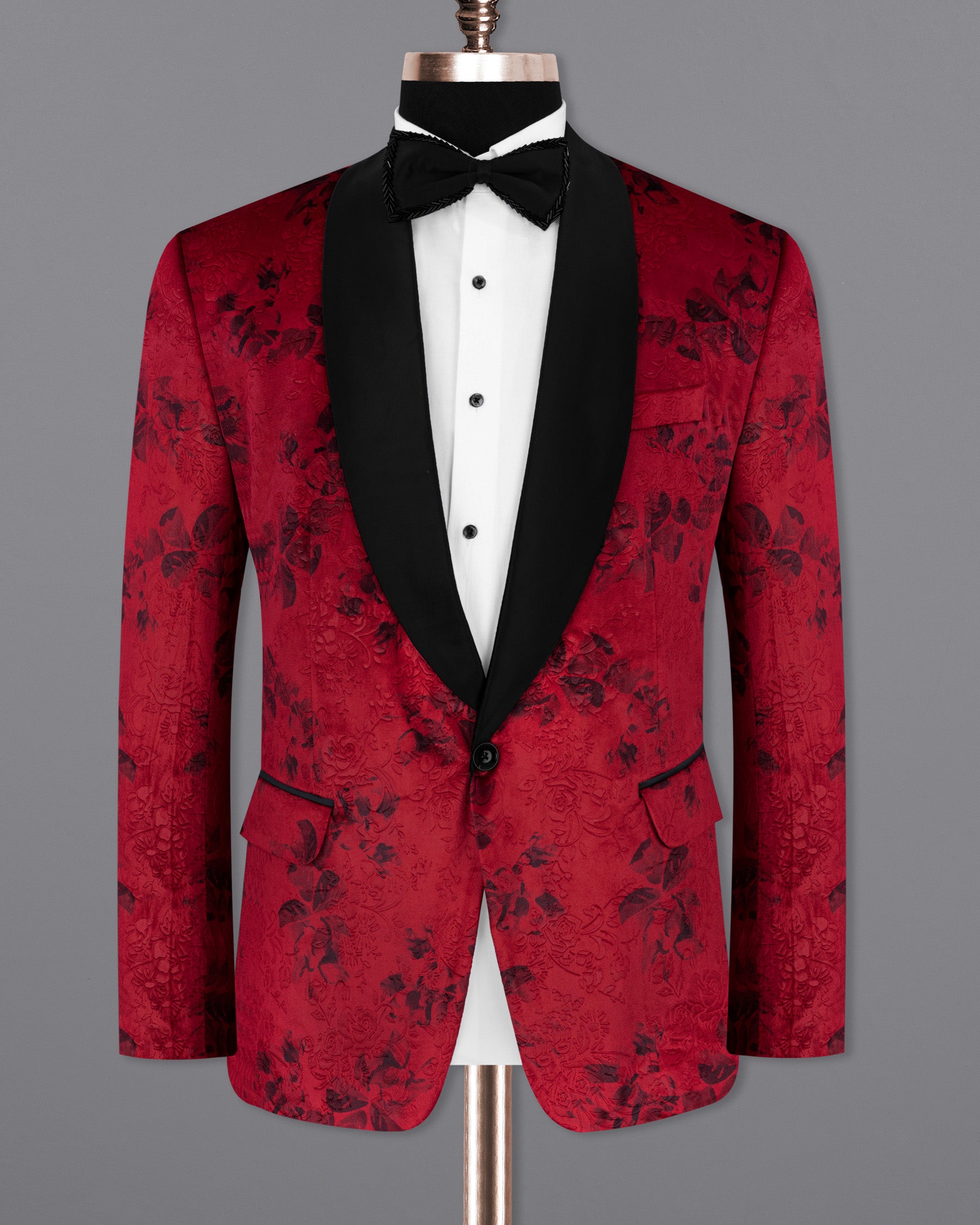 Cardinal Red Floral Textured Designer Tuxedo Suit ST1767-BKL-36, ST1767-BKL-38, ST1767-BKL-40, ST1767-BKL-42, ST1767-BKL-44, ST1767-BKL-46, ST1767-BKL-48, ST1767-BKL-50, ST1767-BKL-52, ST1767-BKL-54, ST1767-BKL-56, ST1767-BKL-58, ST1767-BKL-60