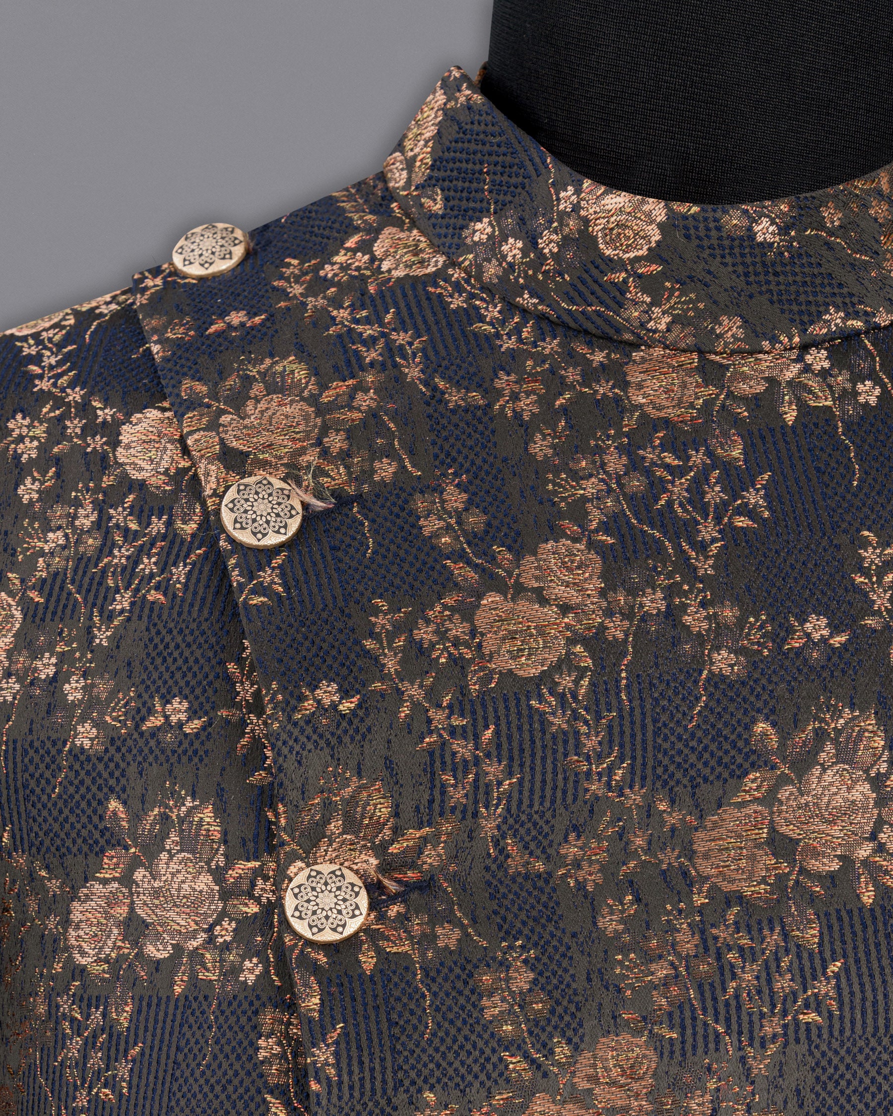 Cyprus Blue Floral Textured Cross Buttoned Bandhgala Suit ST1793-CBG2-36, ST1793-CBG2-38, ST1793-CBG2-40, ST1793-CBG2-42, ST1793-CBG2-44, ST1793-CBG2-46, ST1793-CBG2-48, ST1793-CBG2-50, ST1793-CBG2-52, ST1793-CBG2-54, ST1793-CBG2-56, ST1793-CBG2-58, ST1793-CBG2-60