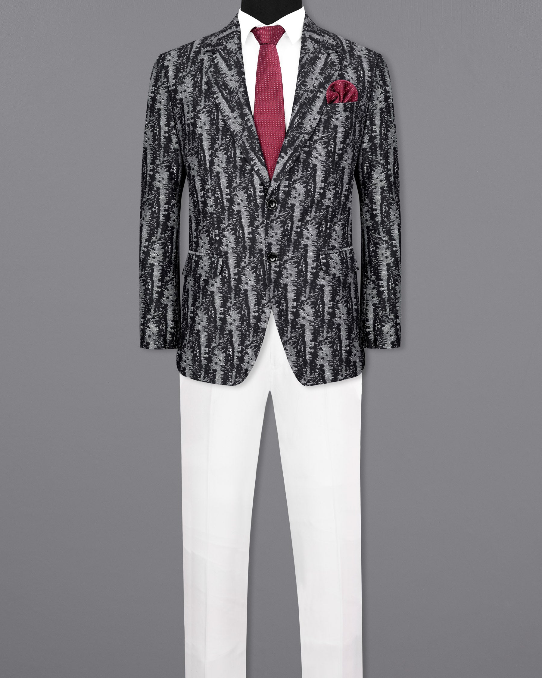 Concord Gray and Baltic Sea Black velvet Designer Suit ST1821-SB-36, ST1821-SB-38, ST1821-SB-40, ST1821-SB-42, ST1821-SB-44, ST1821-SB-46, ST1821-SB-48, ST1821-SB-50, ST1821-SB-52, ST1821-SB-54, ST1821-SB-56, ST1821-SB-58, ST1821-SB-60