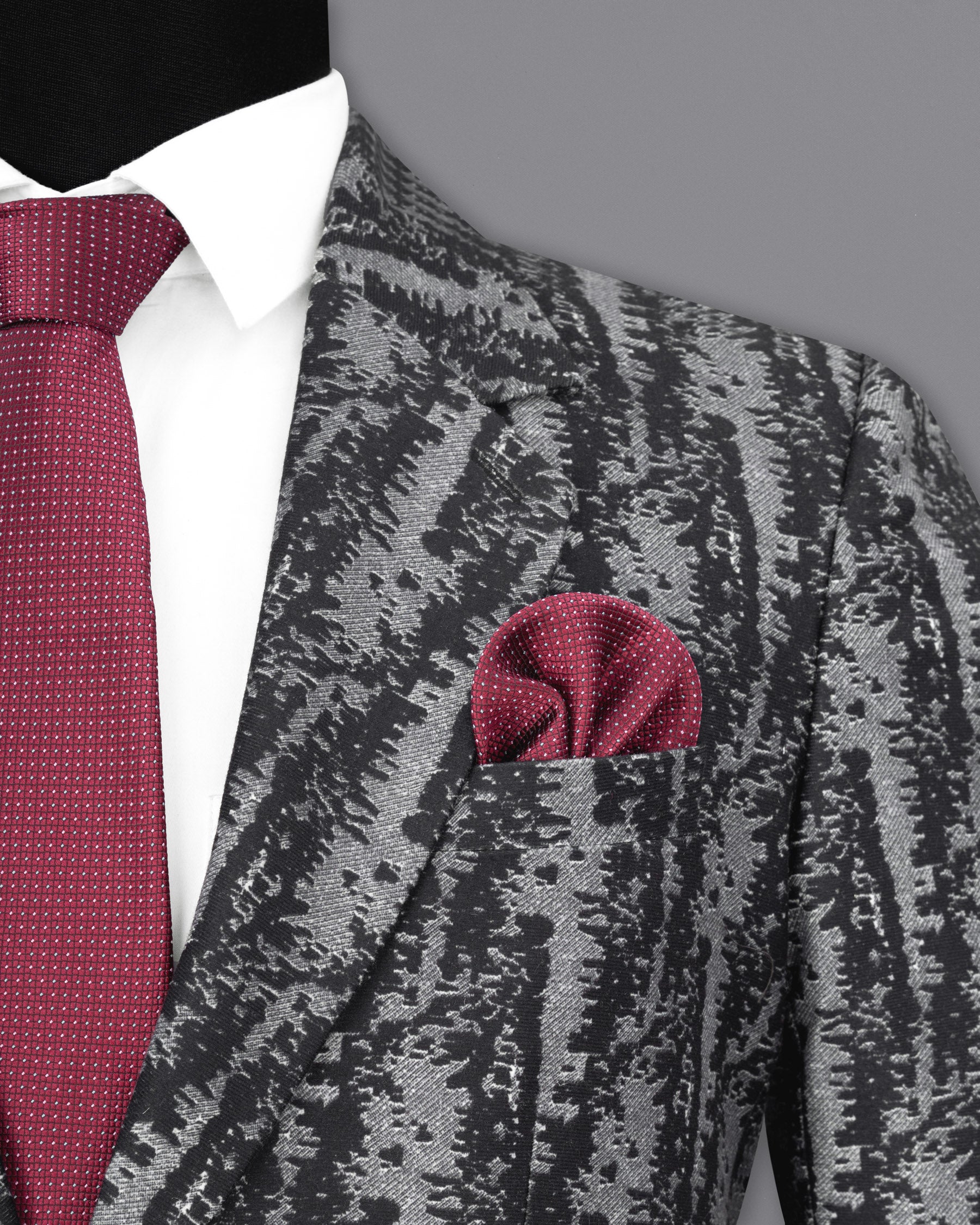 Concord Gray and Baltic Sea Black velvet Designer Suit ST1821-SB-36, ST1821-SB-38, ST1821-SB-40, ST1821-SB-42, ST1821-SB-44, ST1821-SB-46, ST1821-SB-48, ST1821-SB-50, ST1821-SB-52, ST1821-SB-54, ST1821-SB-56, ST1821-SB-58, ST1821-SB-60