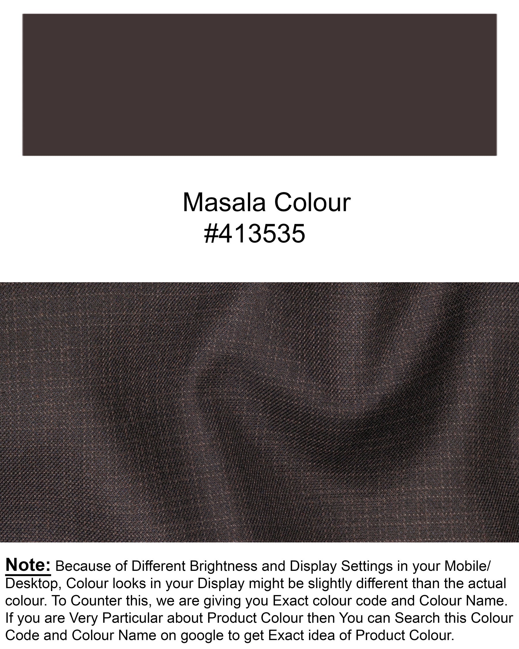 Masala Brown Single Breasted Suit ST1838-SB-36, ST1838-SB-38, ST1838-SB-40, ST1838-SB-42, ST1838-SB-44, ST1838-SB-46, ST1838-SB-48, ST1838-SB-50, ST1838-SB-52, ST1838-SB-54, ST1838-SB-56, ST1838-SB-58, ST1838-SB-60