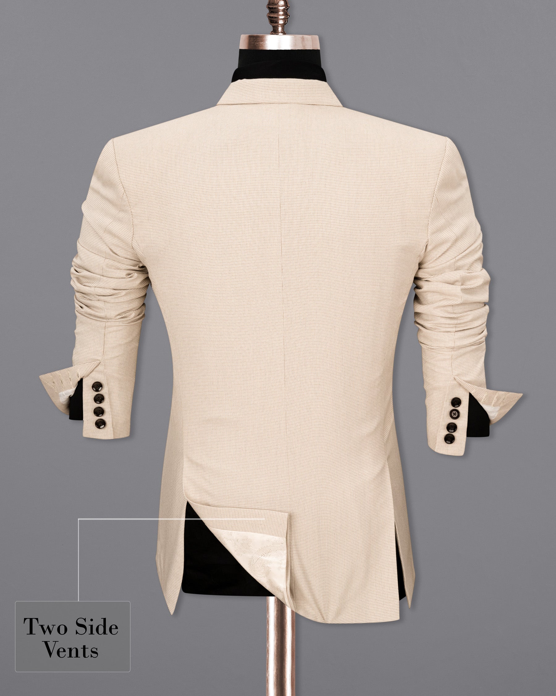 Parchment Cream Houndstooth Double Breasted Suit ST1842-DB-36, ST1842-DB-38, ST1842-DB-40, ST1842-DB-42, ST1842-DB-44, ST1842-DB-46, ST1842-DB-48, ST1842-DB-50, ST1842-DB-52, ST1842-DB-54, ST1842-DB-56, ST1842-DB-58, ST1842-DB-60