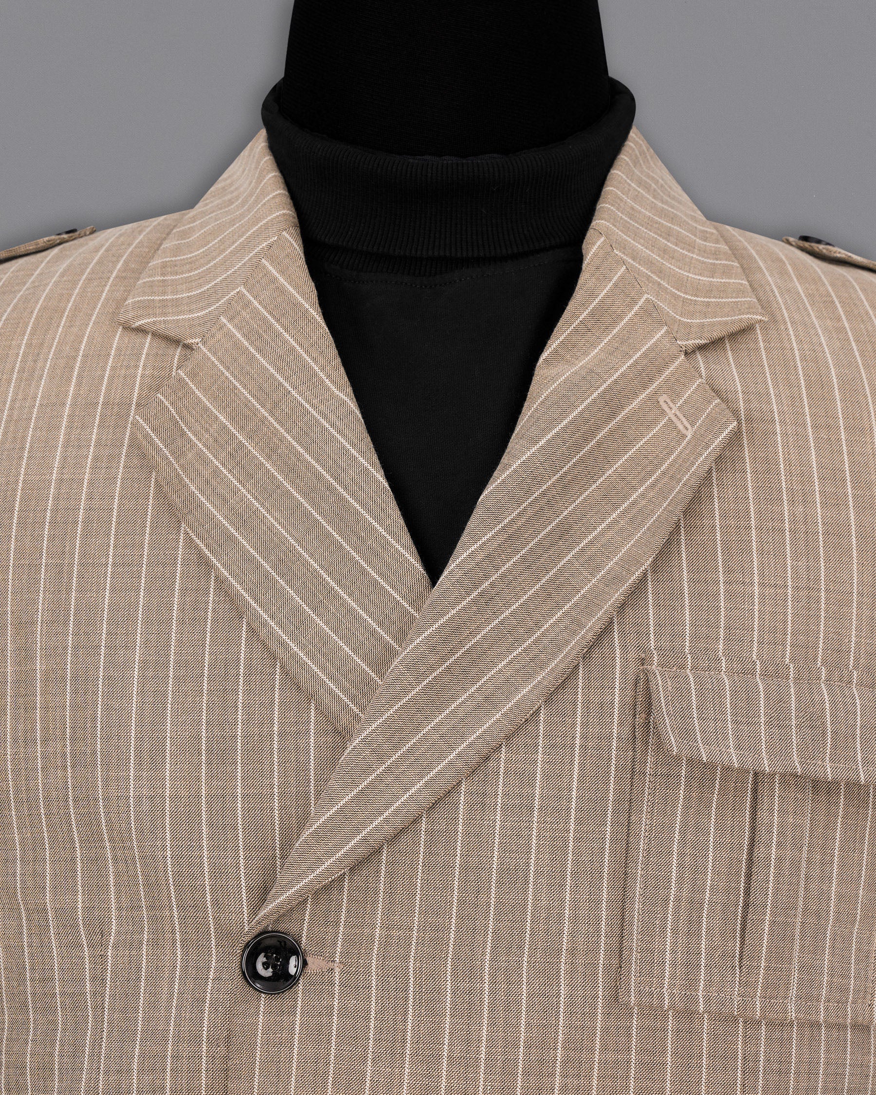Hemp Brown Striped Designer Sports Suit