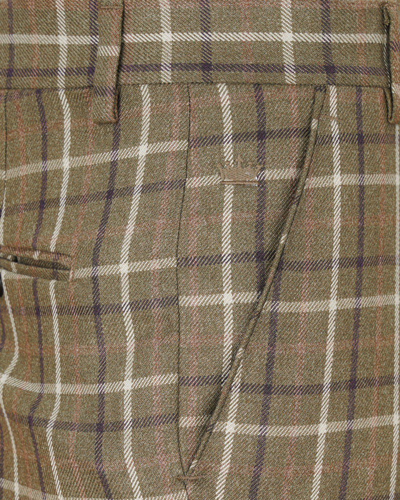 Sandstone Brown Plaid Double Breasted Suit