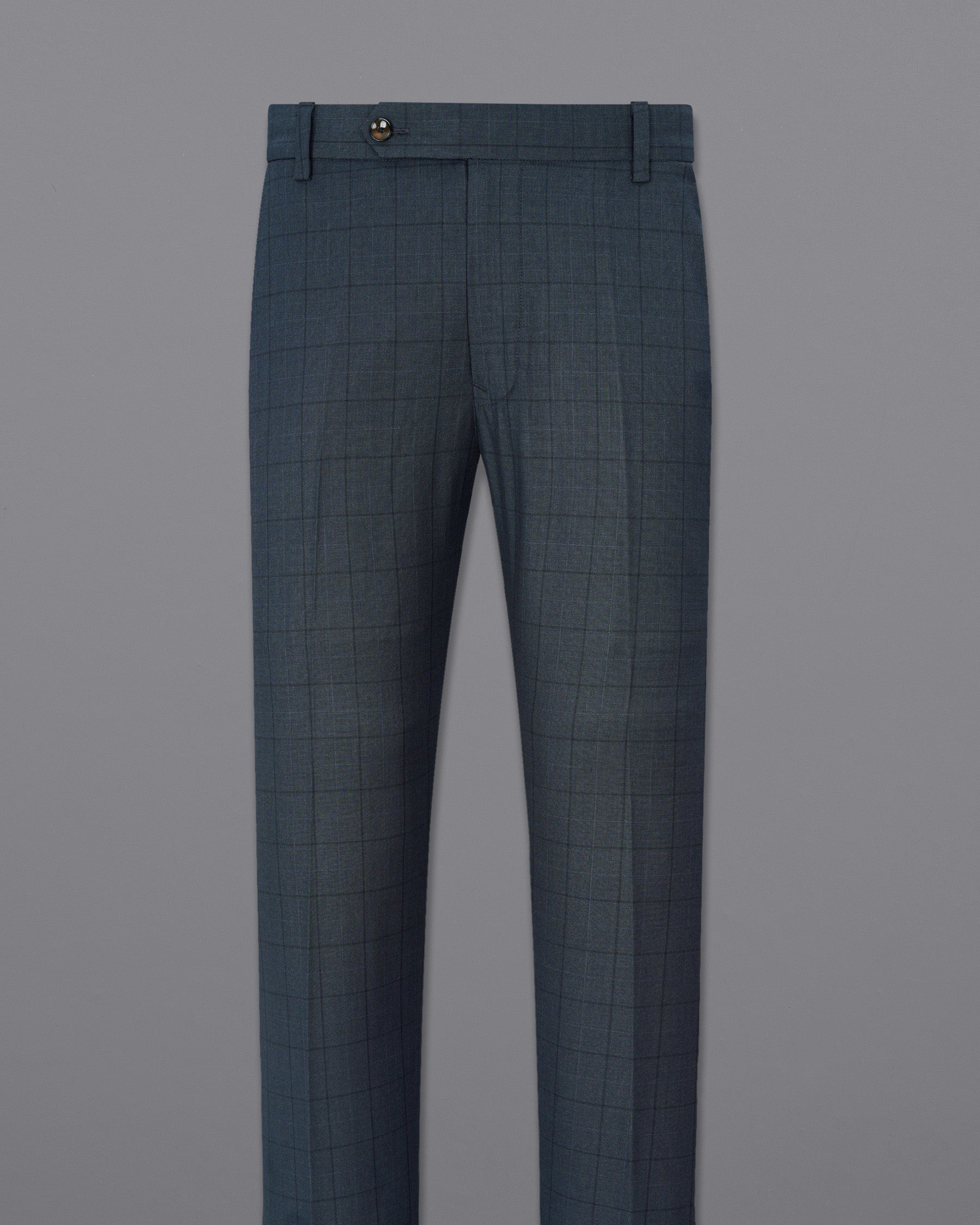 lridium with mirage plaid Windowpane Double Breasted Suit