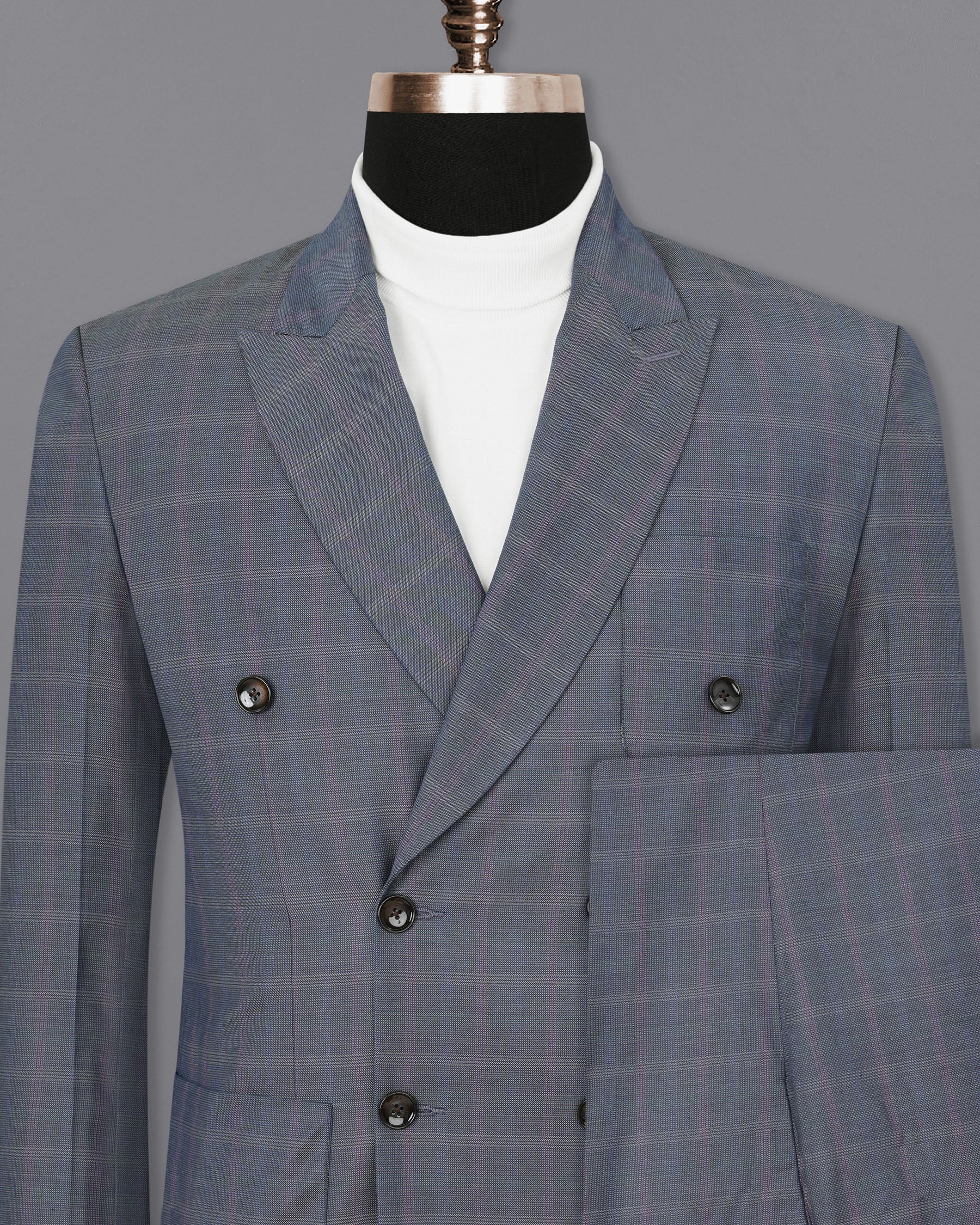 Storm Dust Plaid Double Breasted Sports Suit