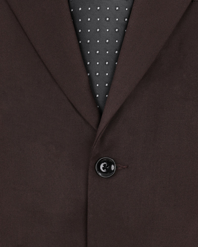 Bistre Brown Single Breasted Suit