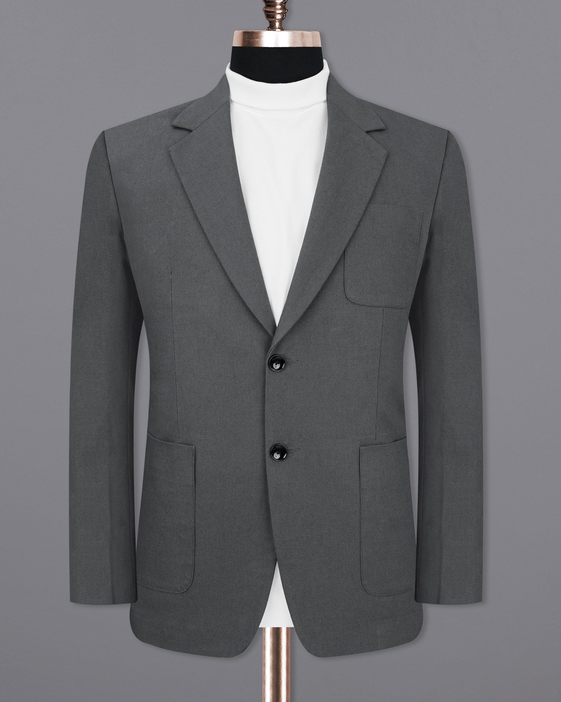 Limed Spruce Grey Single Breasted Sports Premium Cotton Suit