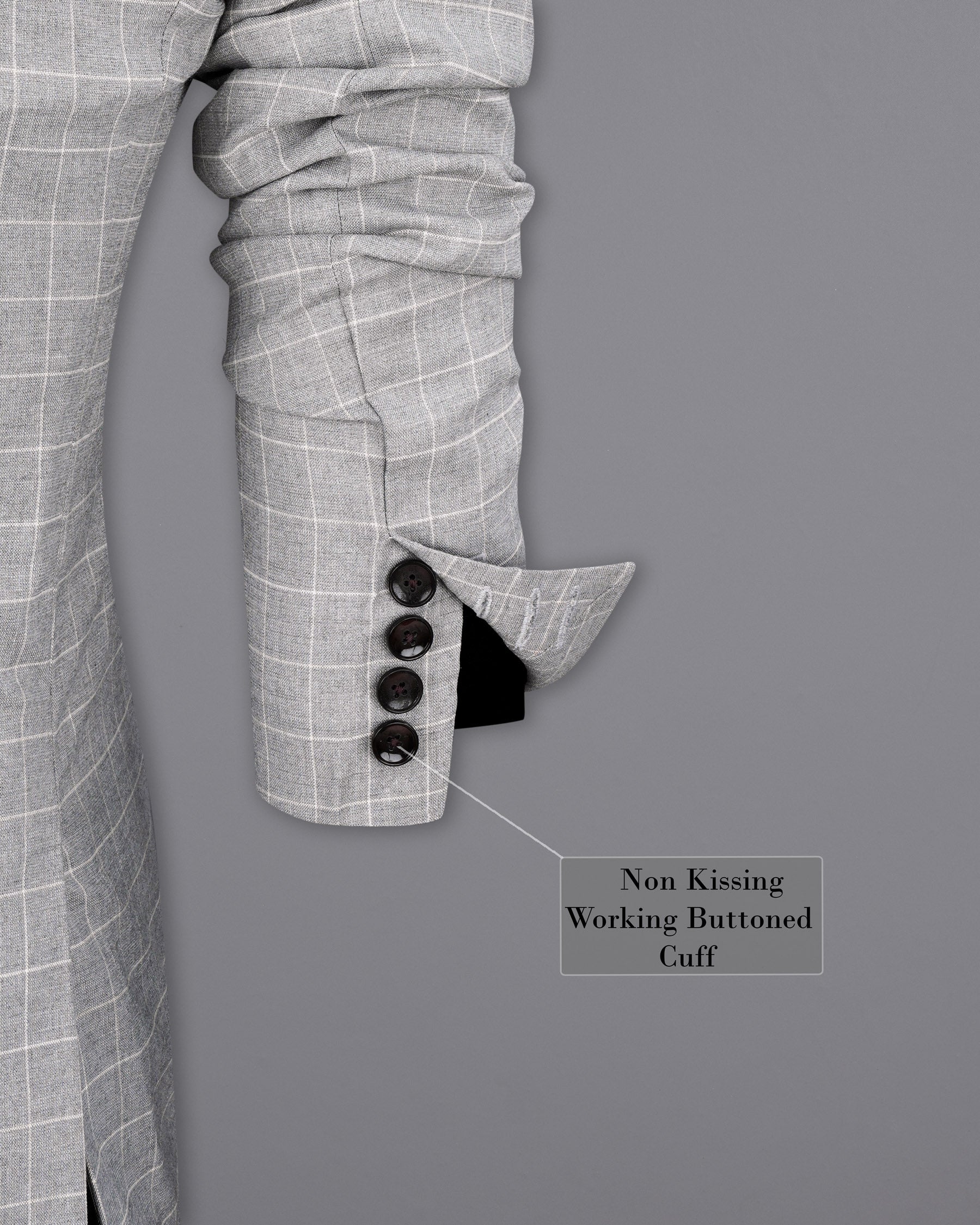 Hurricane Gray Windowpane Double Breasted Suit