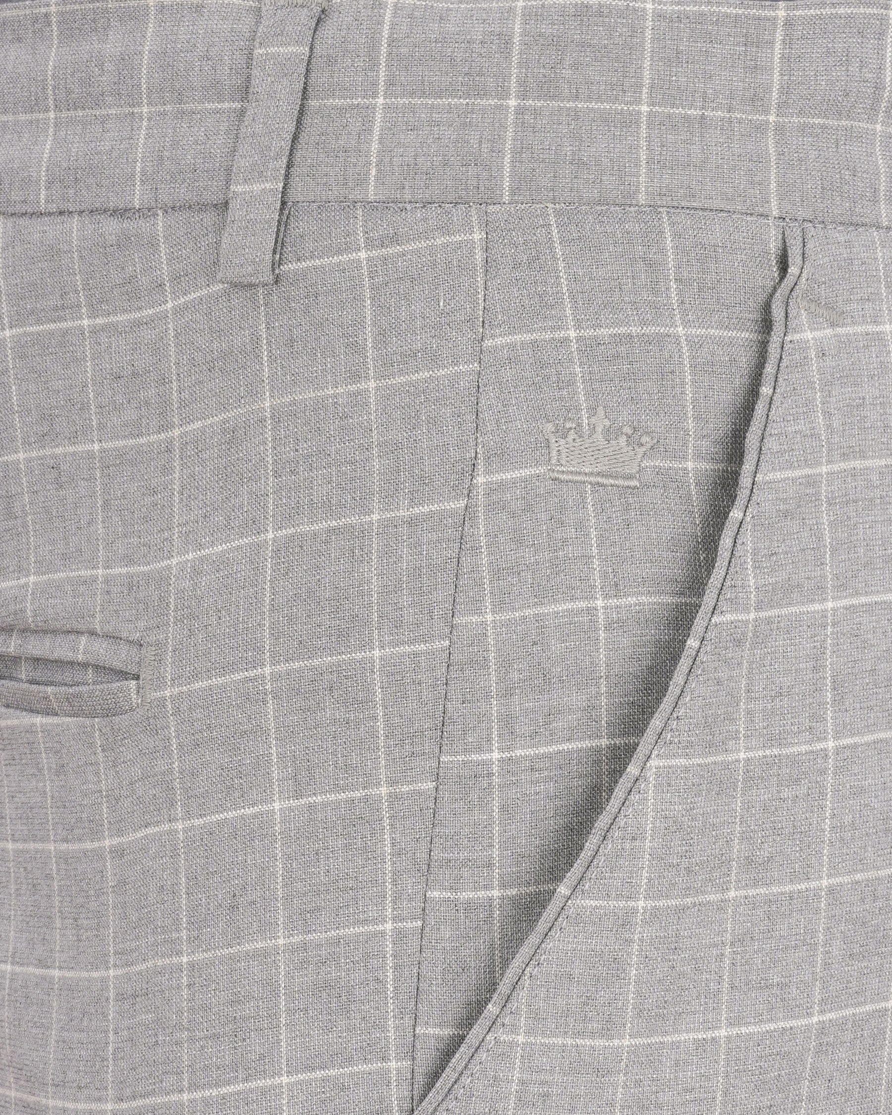 Hurricane Gray Windowpane Double Breasted Suit