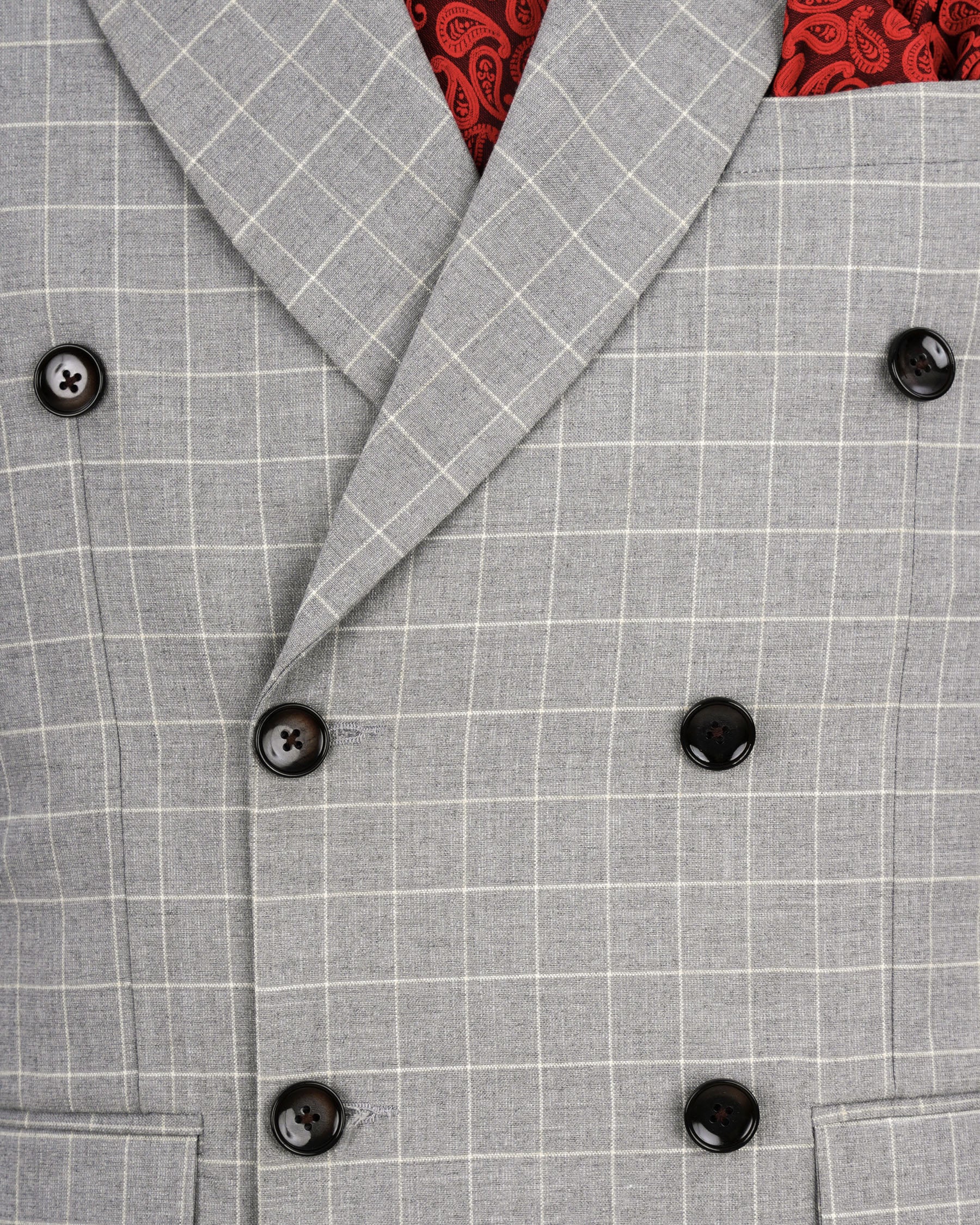 Hurricane Gray Windowpane Double Breasted Suit