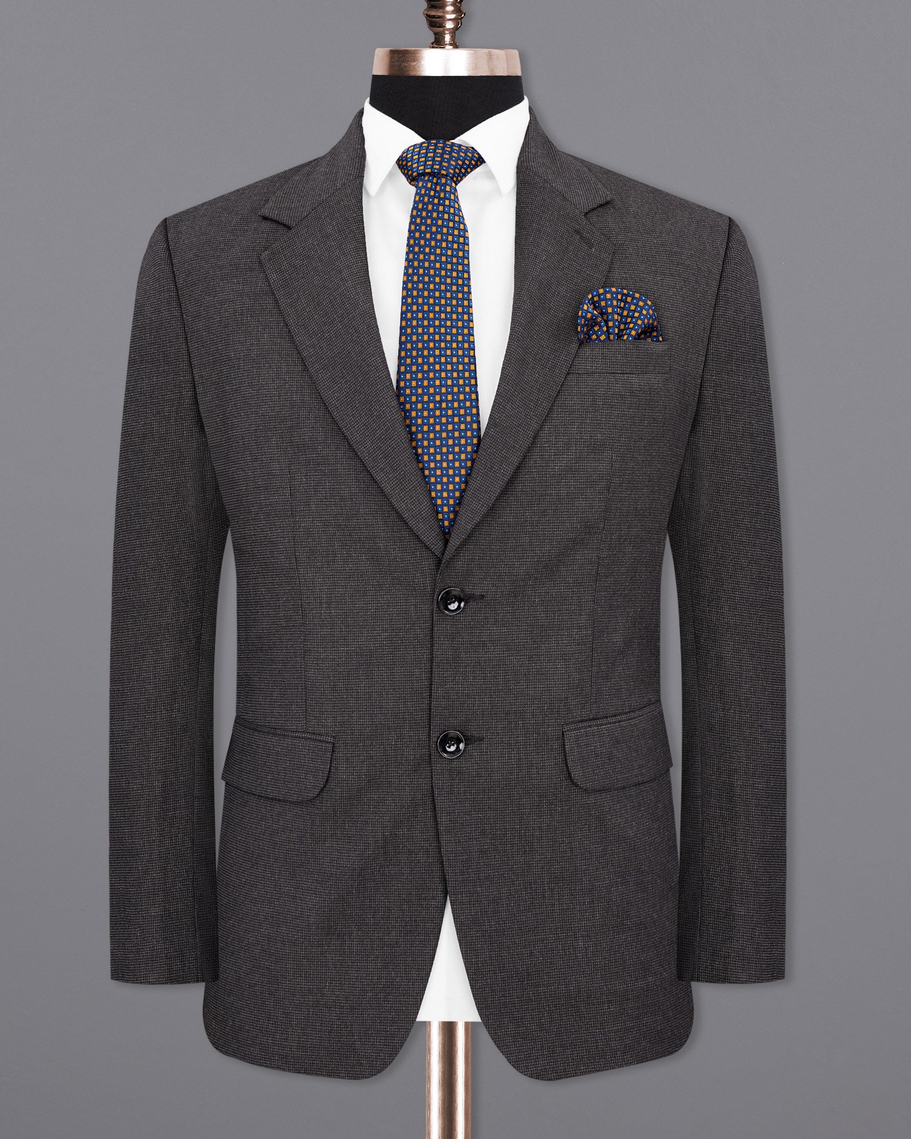Baltic Sea Grey Textured Suit