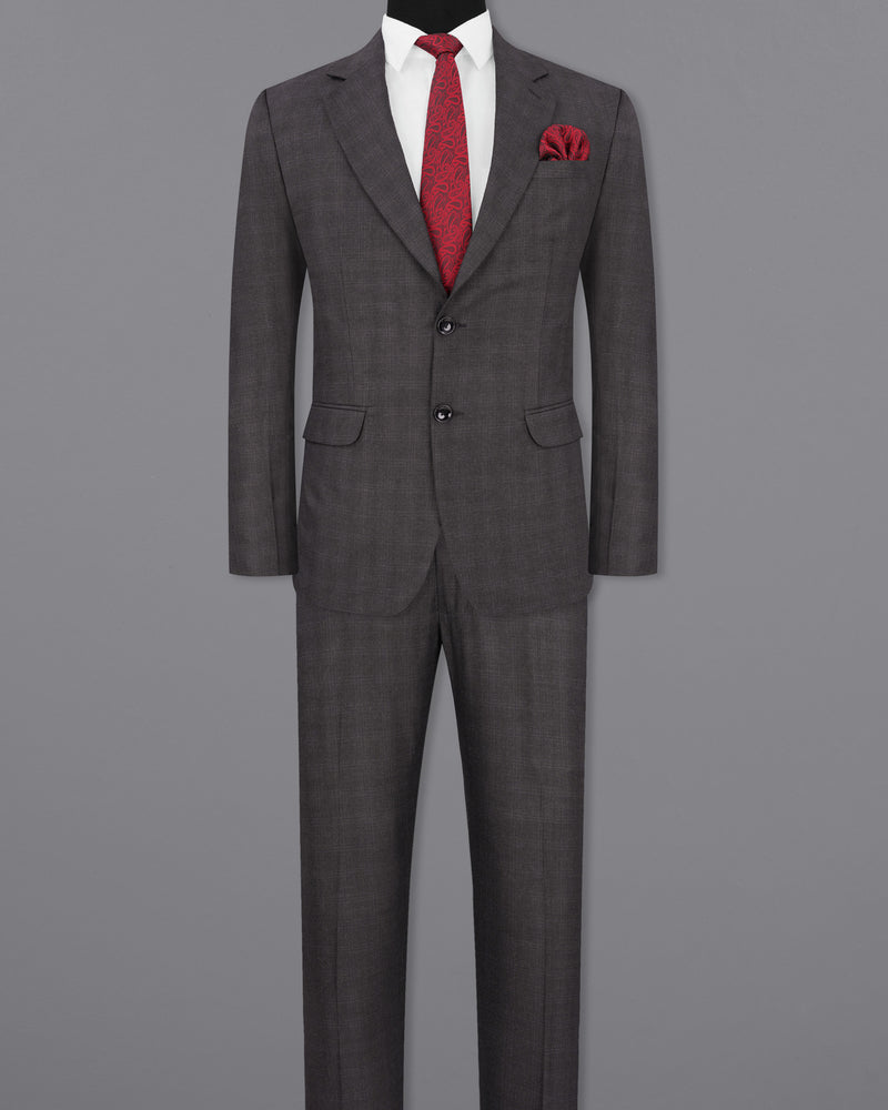 Iridium Gray Subtle Plaid Single Breasted Suit