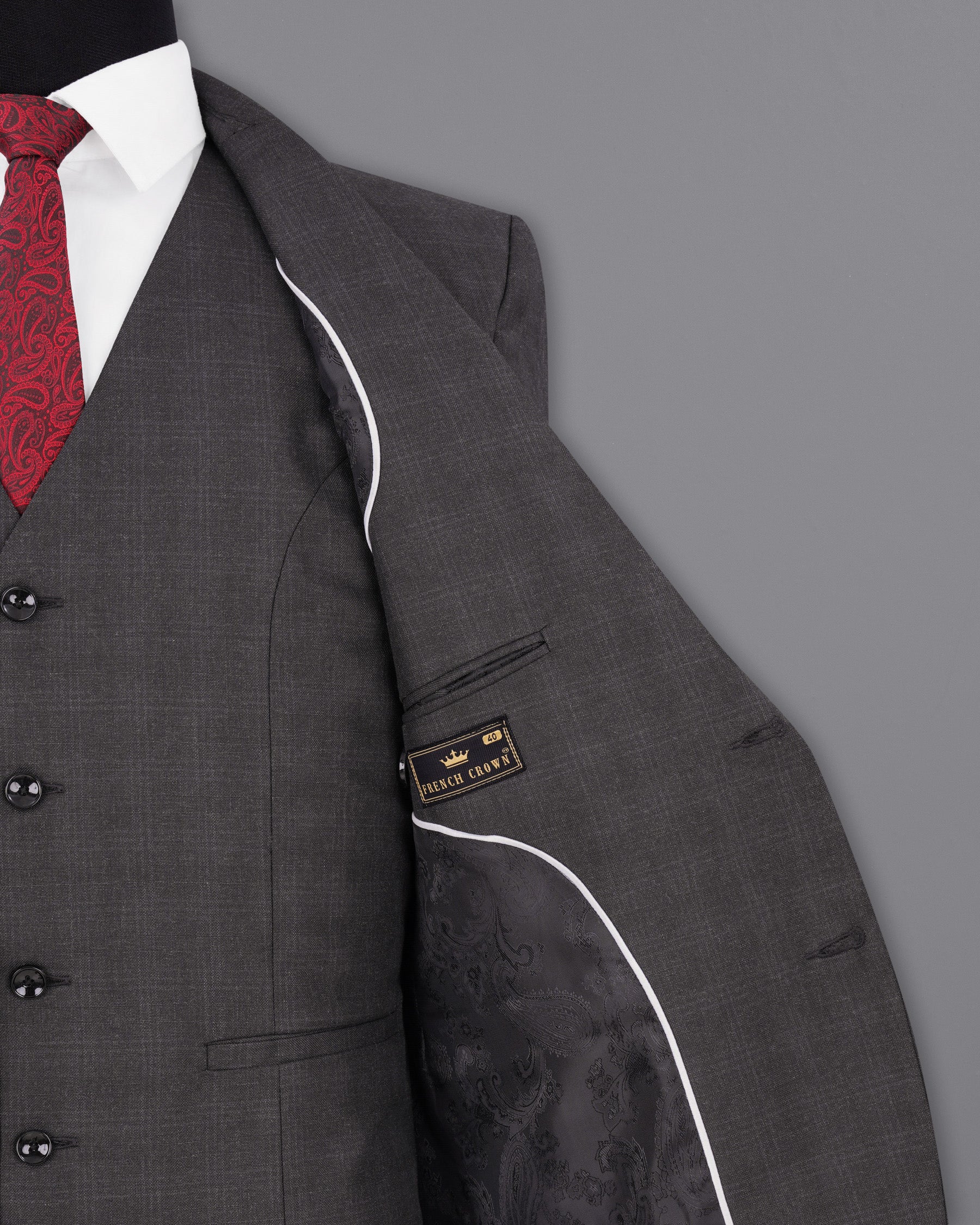 Iridium Gray Subtle Plaid Single Breasted Suit