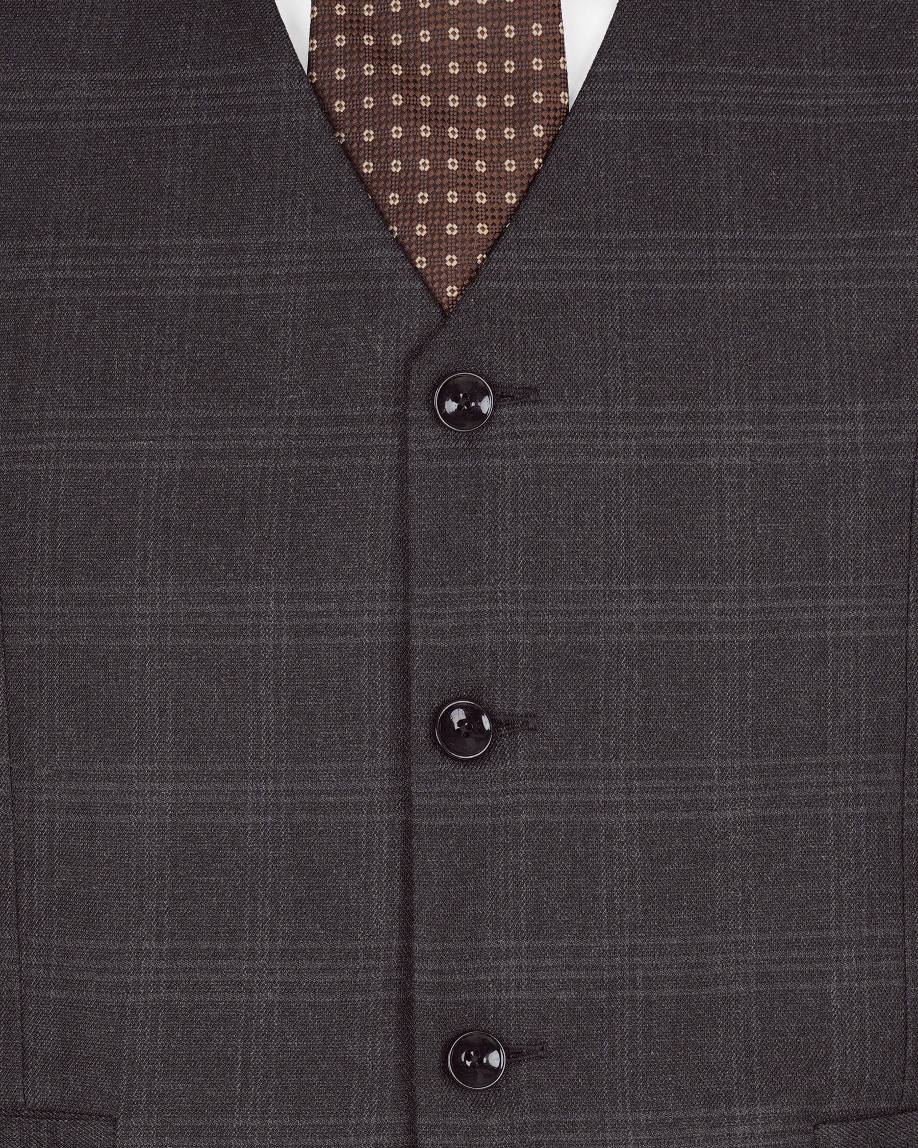 Tuatara Gray Subtle windowpanew Double Breasted Suit