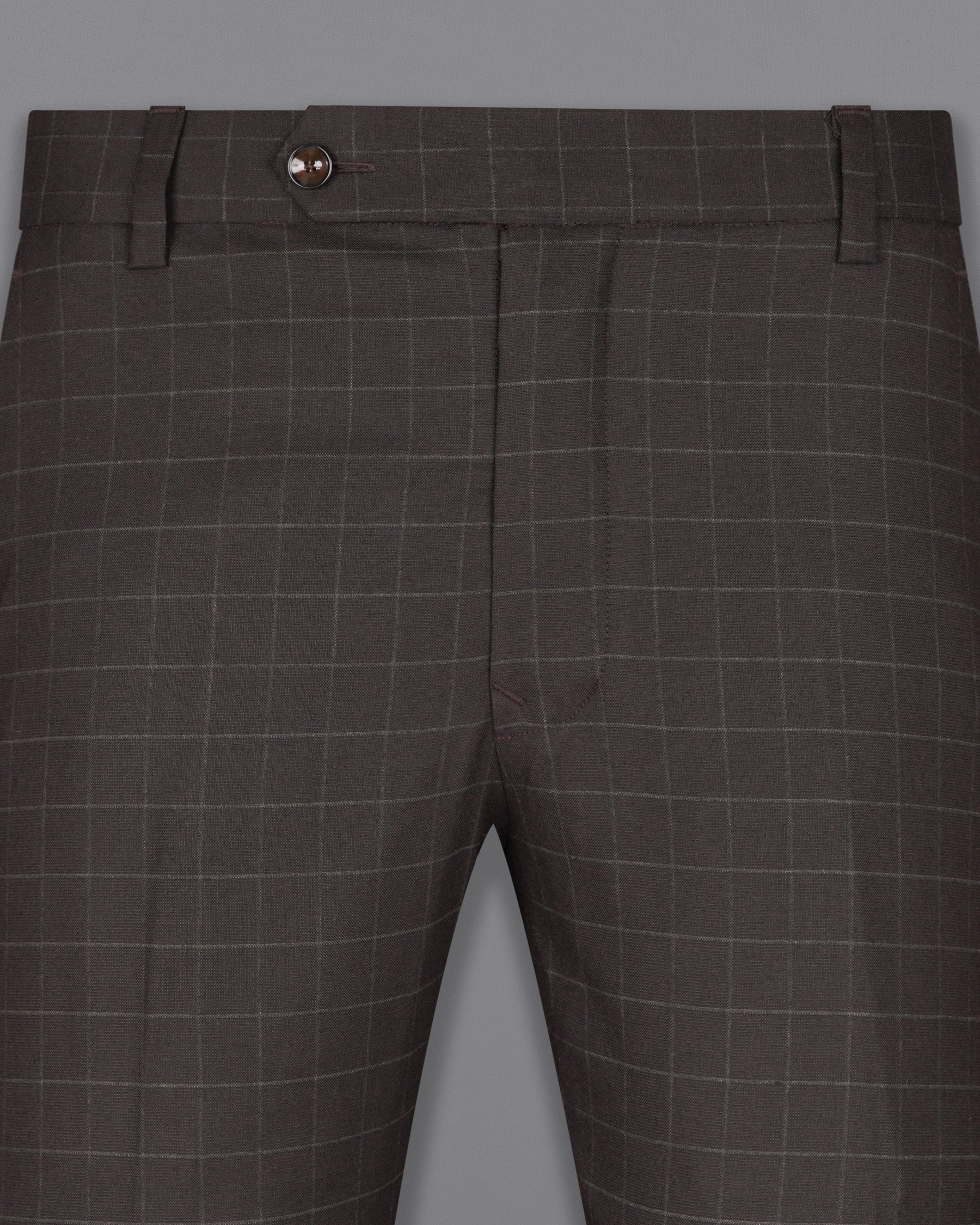 Thunder Brown windowpane Double Breasted Suit