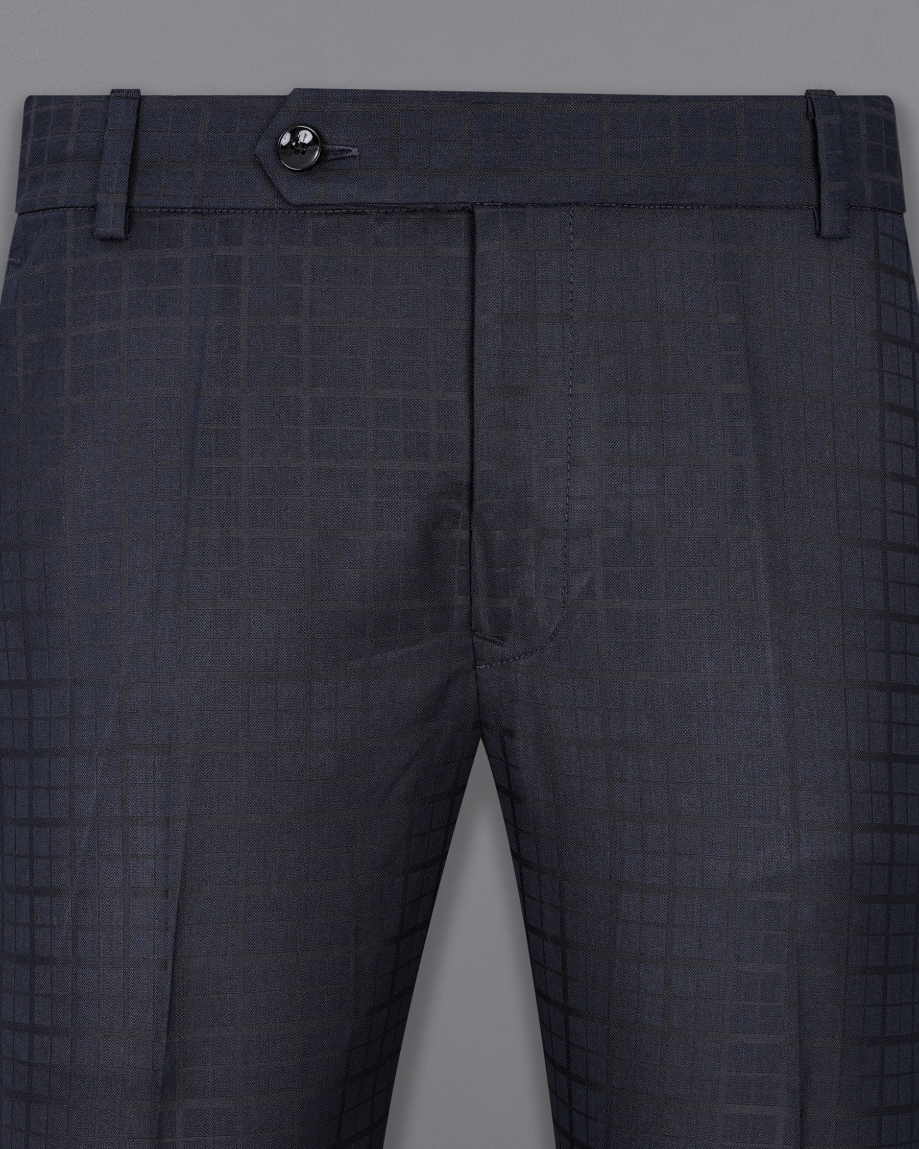 Bleached Cedar Navy Blue subtle Plaid Single Breasted Suit