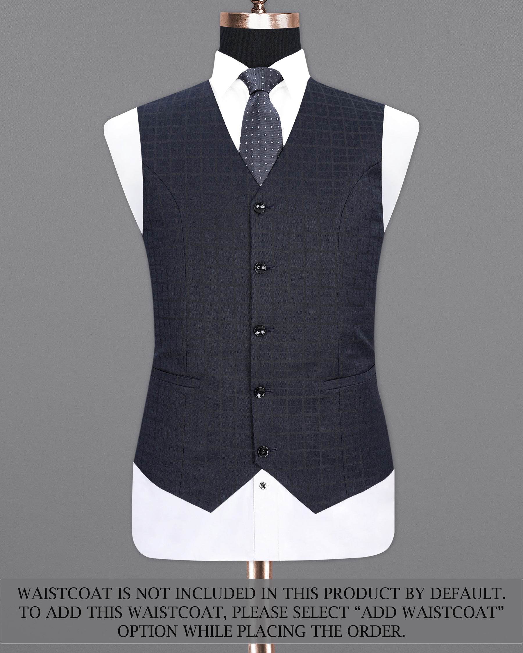 Bleached Cedar Navy Blue subtle Plaid Single Breasted Suit