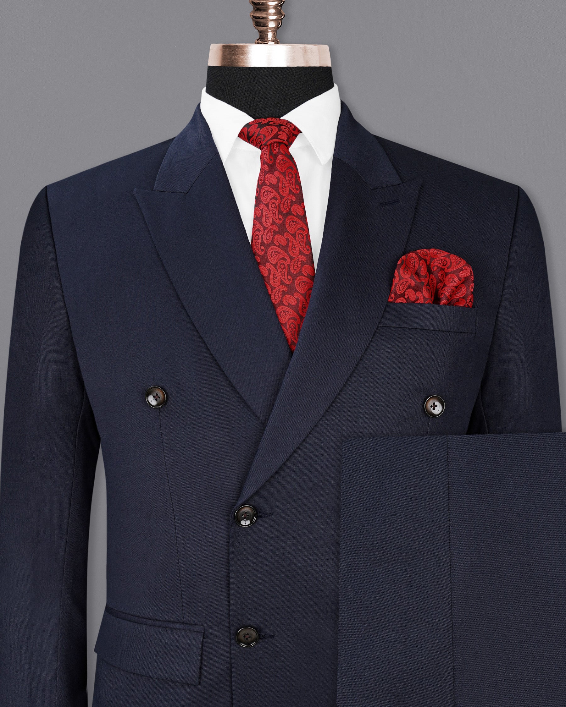 Firefly Navy Blue Double-Breasted Suit