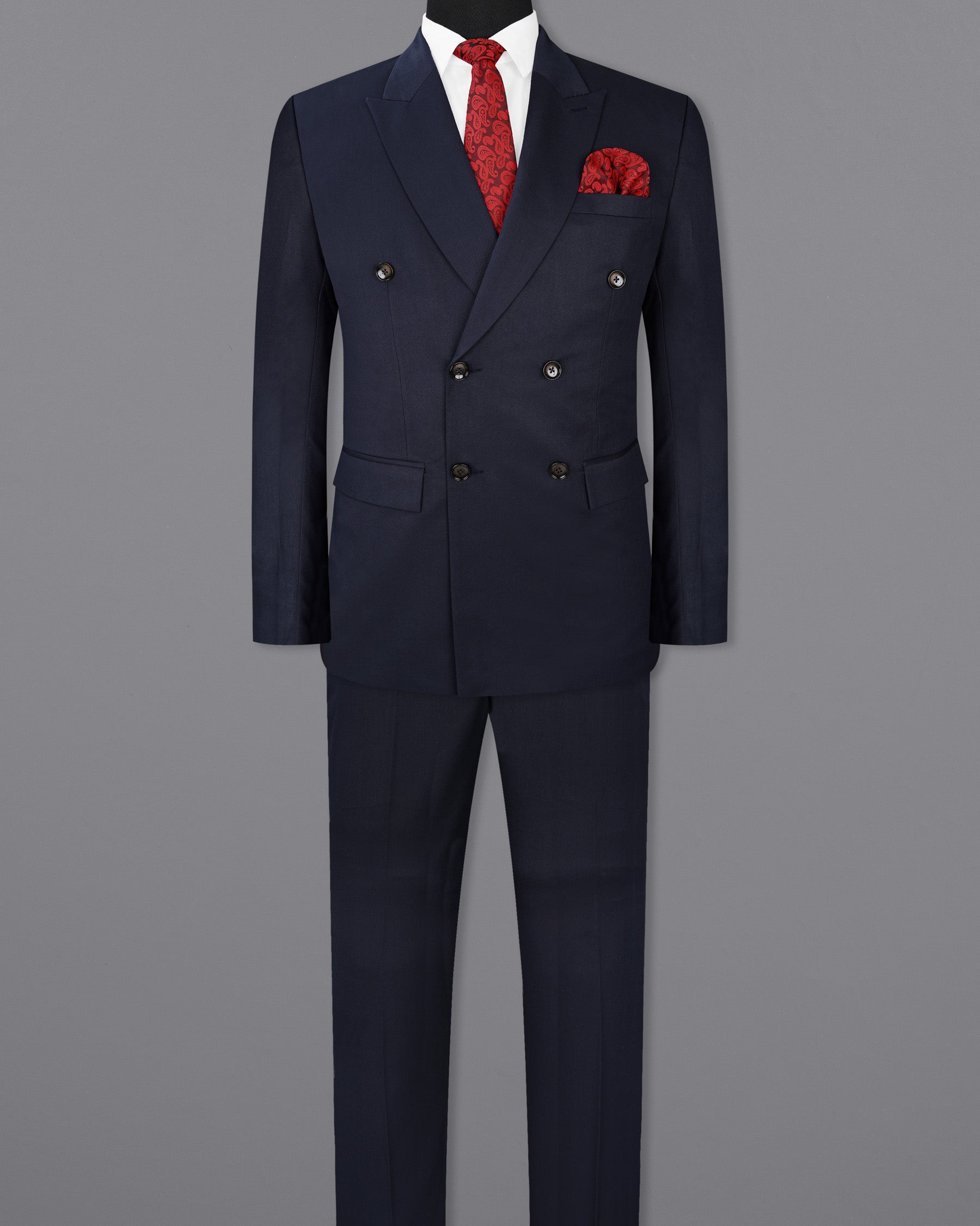 Firefly Navy Blue Double-Breasted Suit