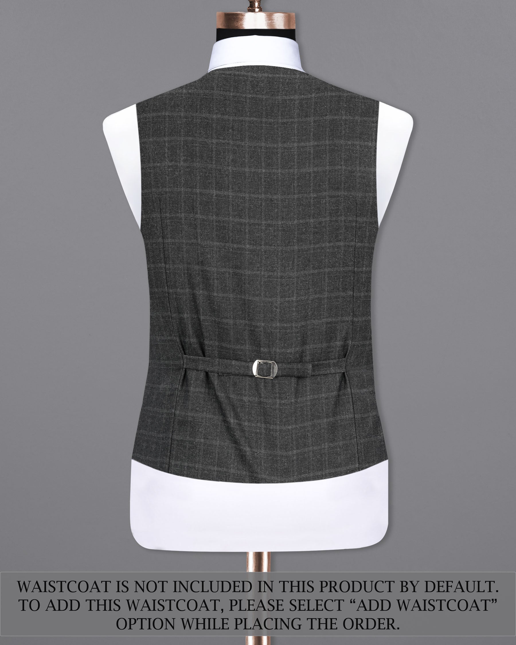 Dune Gray windowpane Double Breasted Suit