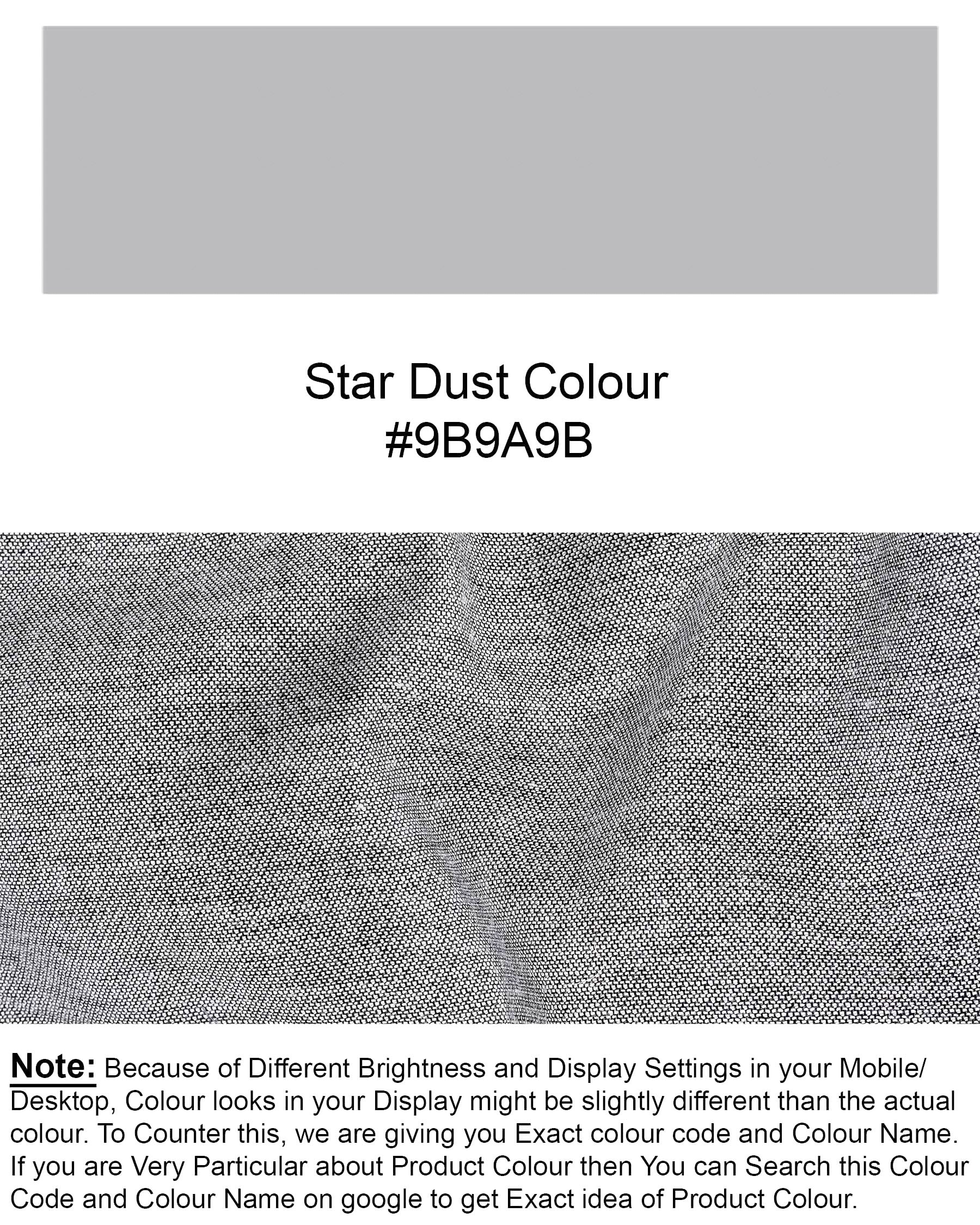 Star Dust Gray Cross Placket Bandhgala Premium Cotton Suit