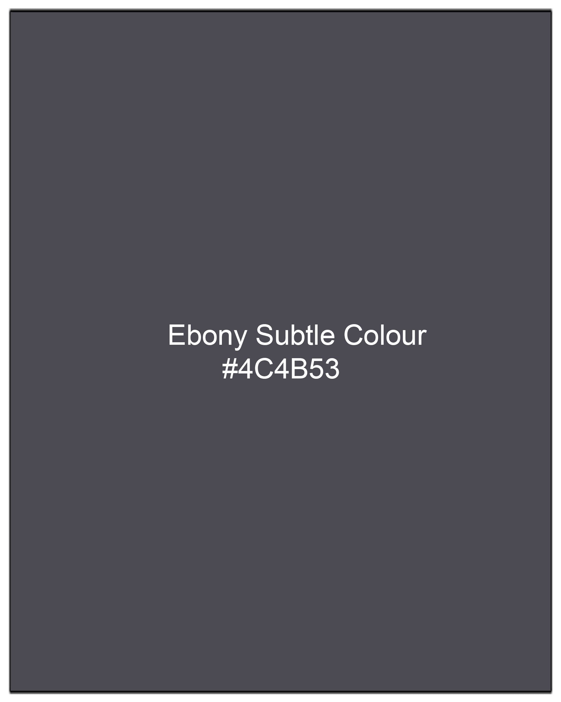 Ebony Subtle Plaid Cross Placket Bandhgala Suit