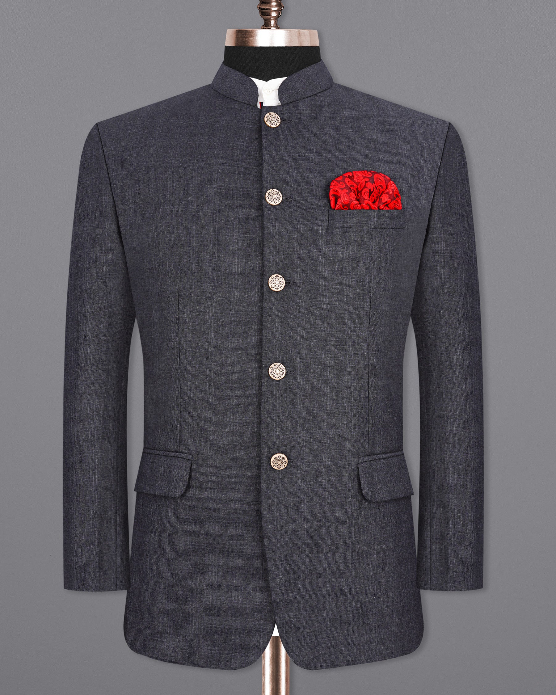 Tuna Gray Bandhgala Suit