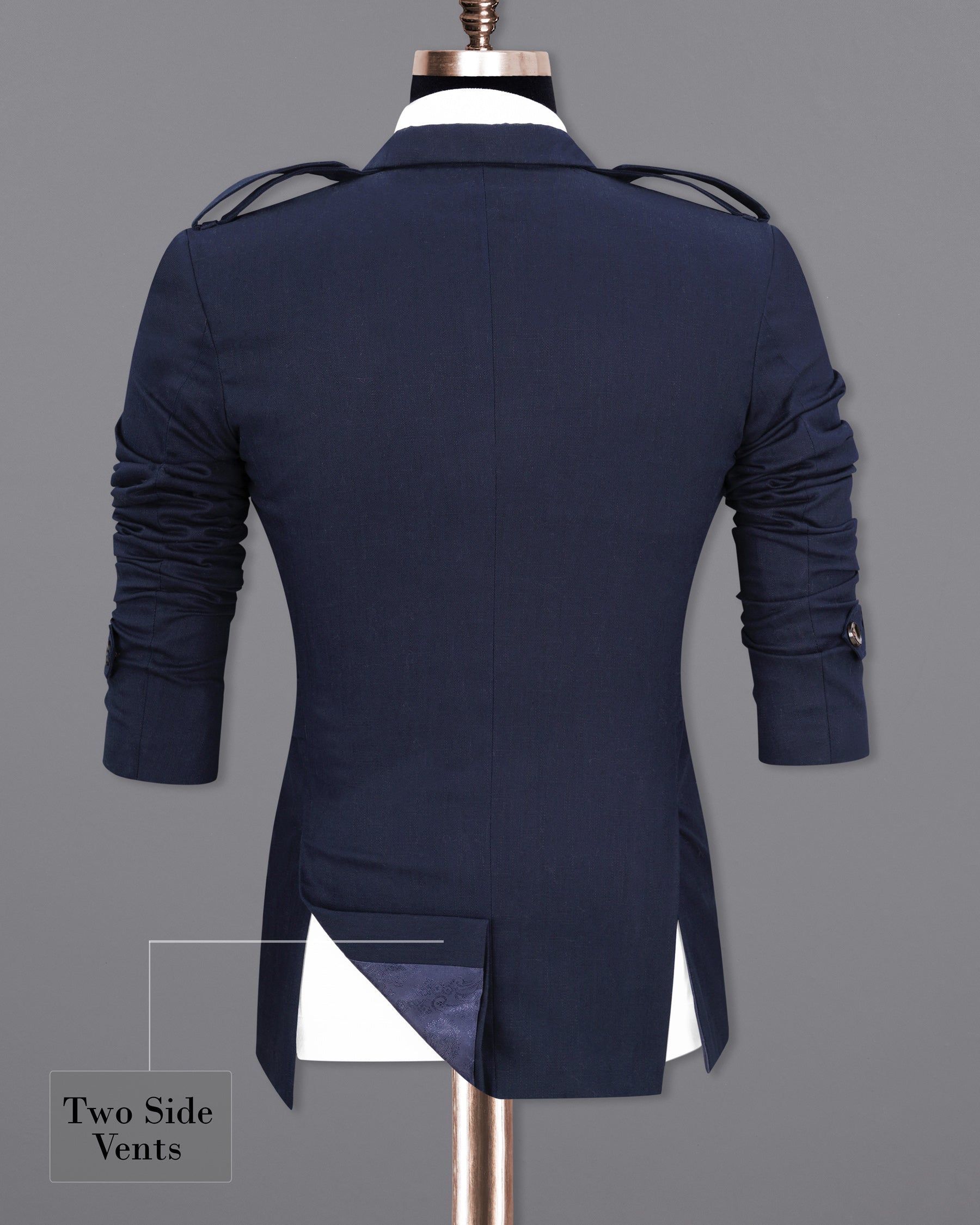 Bleached Cedar Blue Double Breasted Premium Cotton Designer Suit