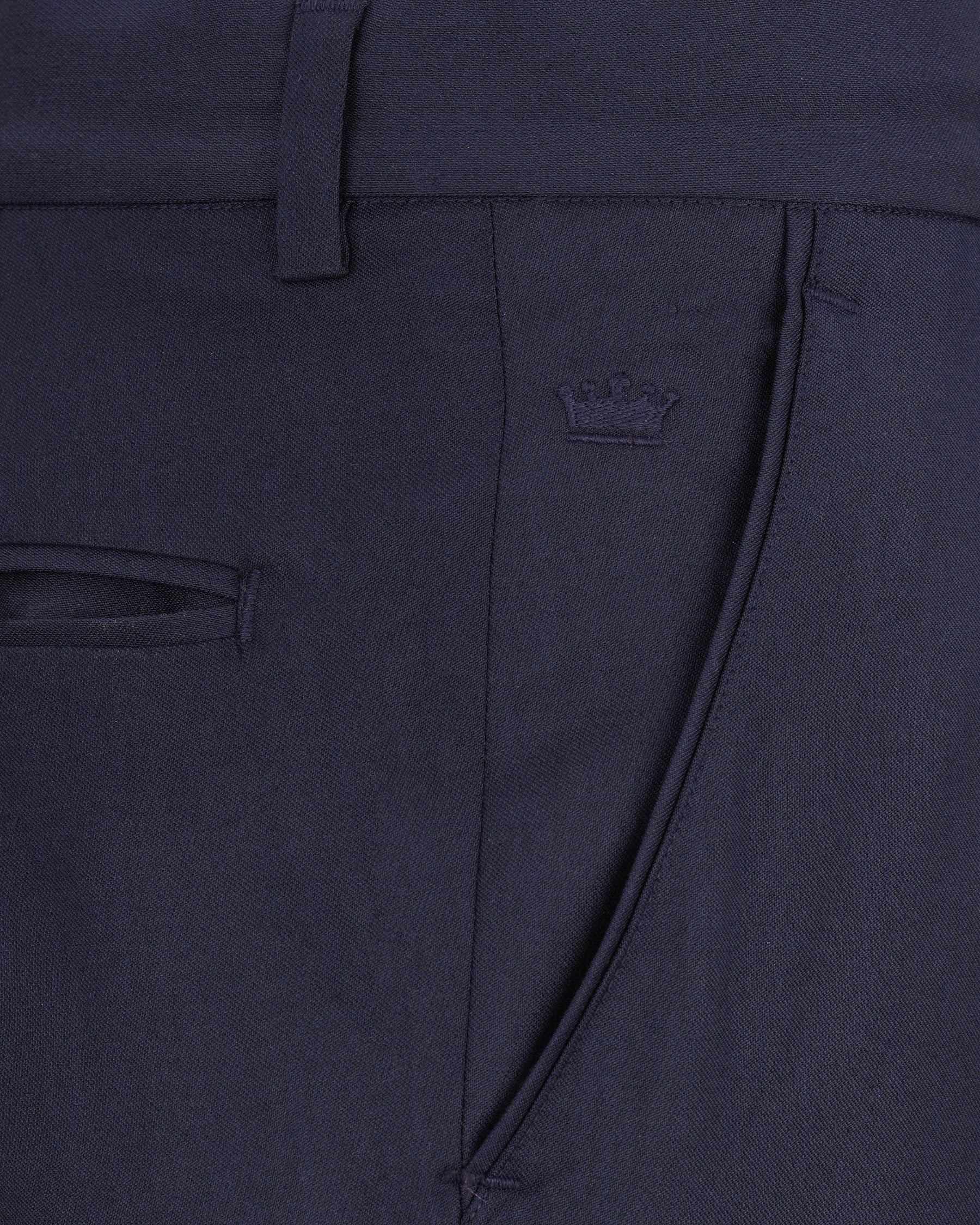 Gunmetal Blue Cross Placket Bandhgala Suit